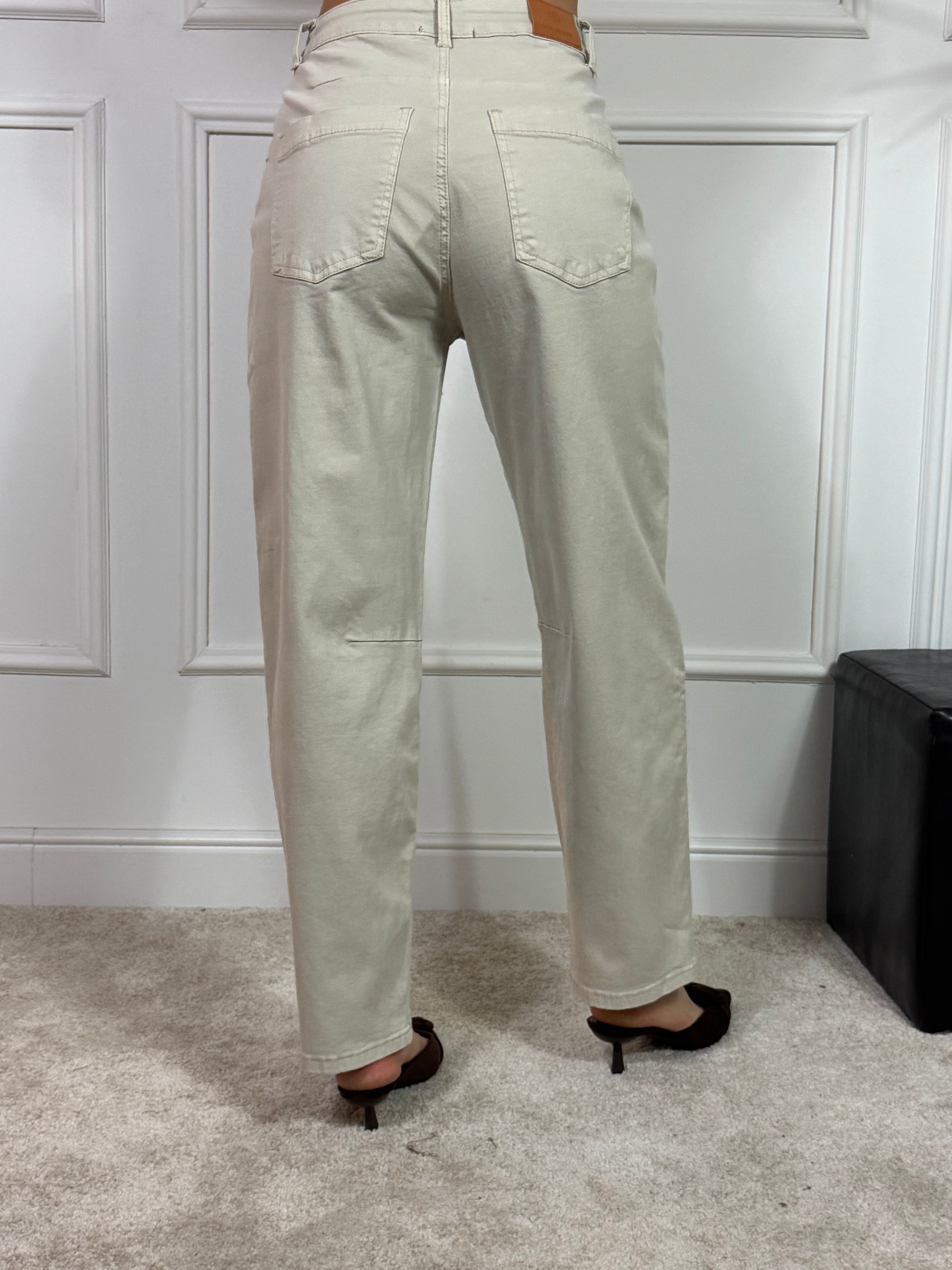 Jeans pantalone in cotone elasticizzato You Decide MOM - SABBIA