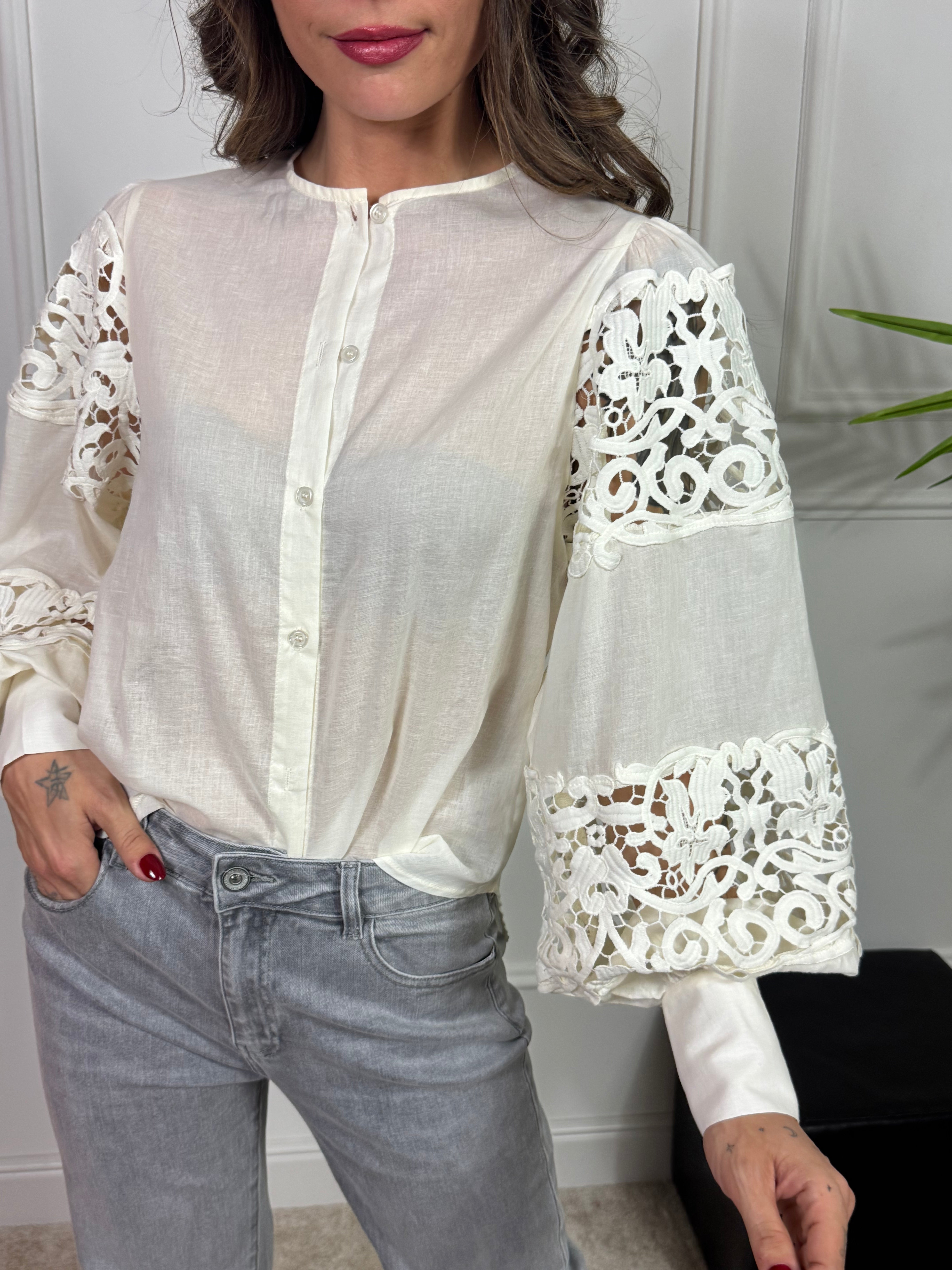 Camicia You Decide MANICA PITTORE INSERTI MACRAME'
