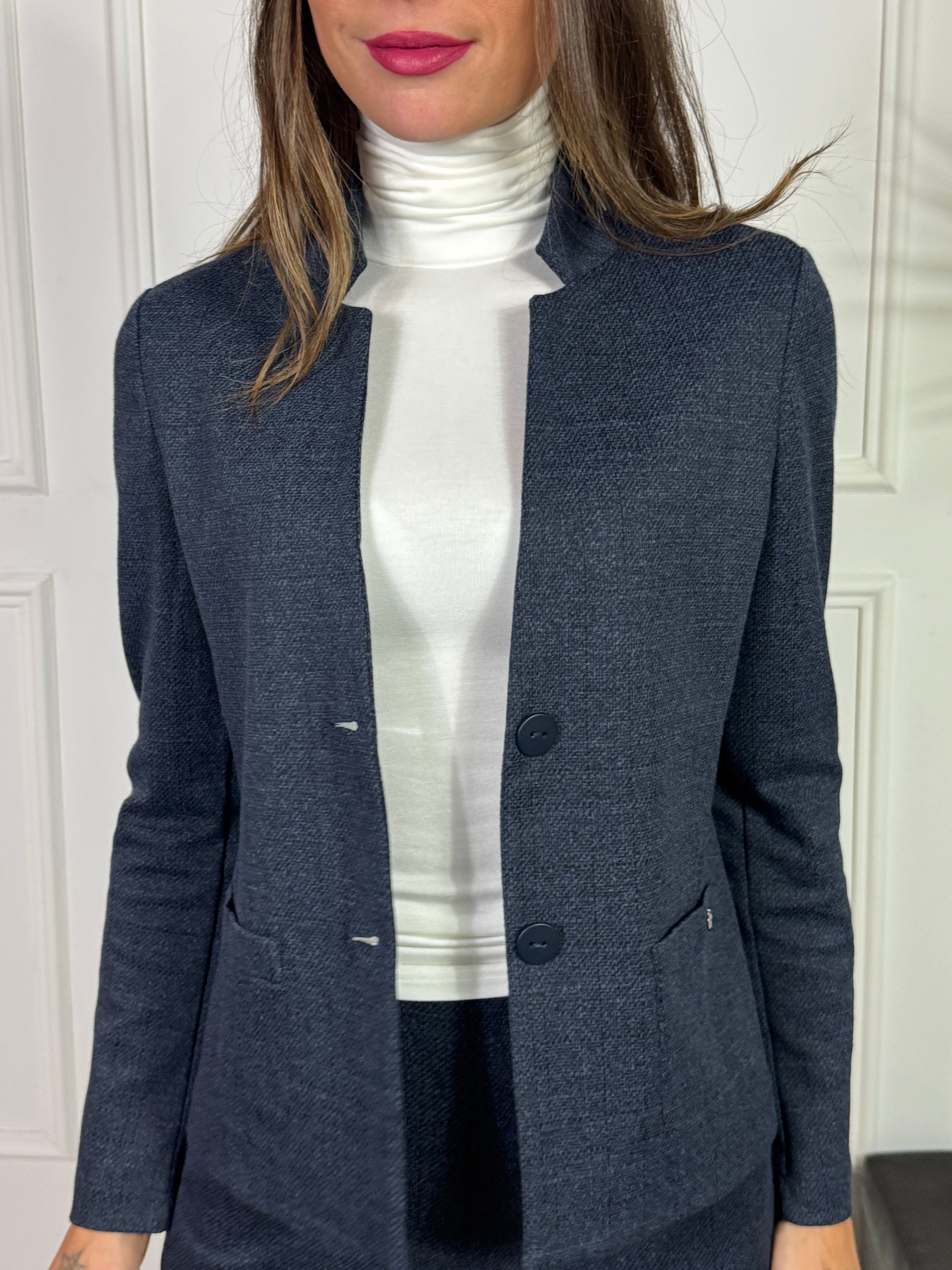 GIACCA blazer CORTO REVERS Ragno JACQUARD TEXTURE MELANGE