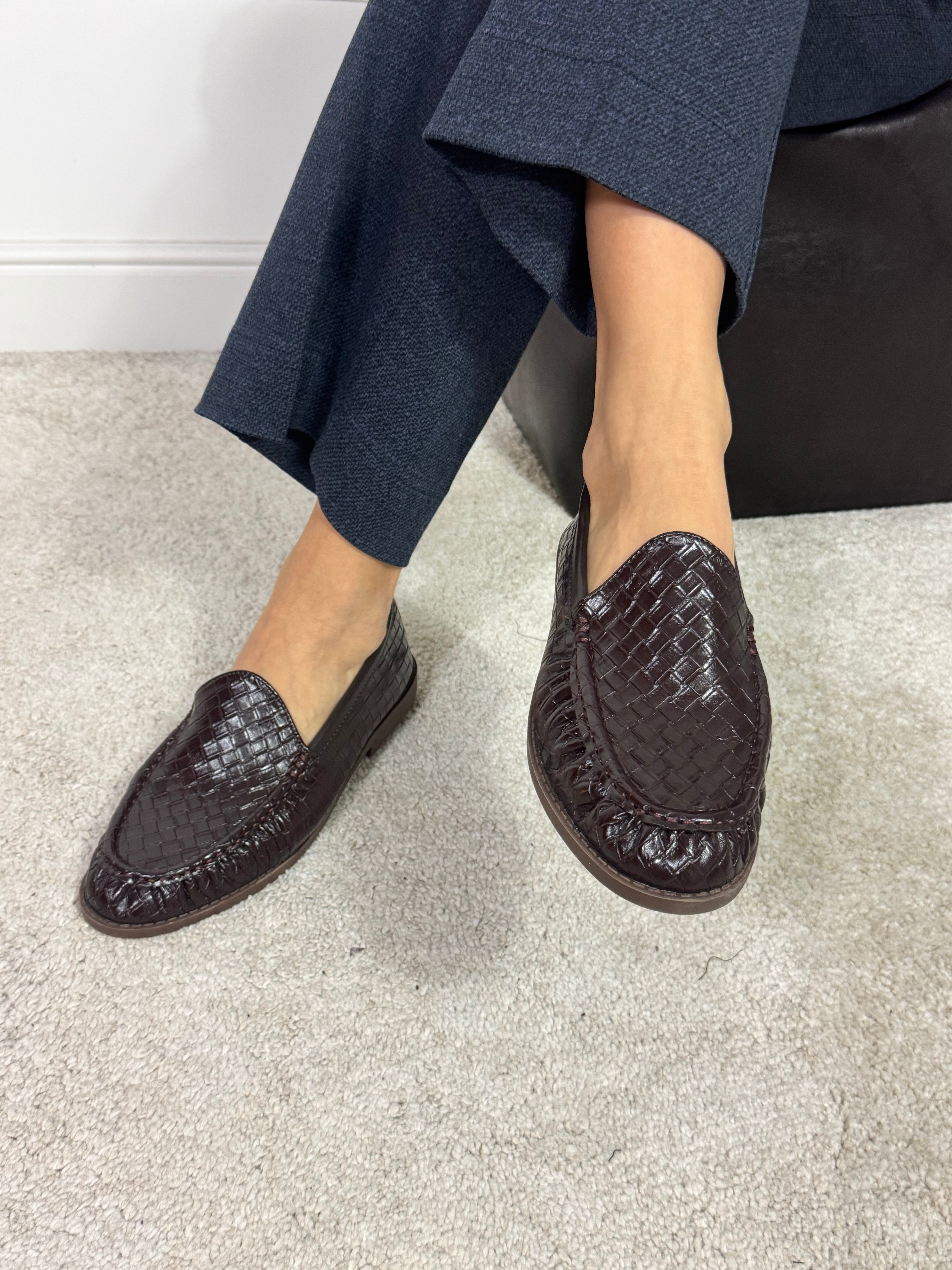 Mocassino Susy Mix in ecopelle intrecciata