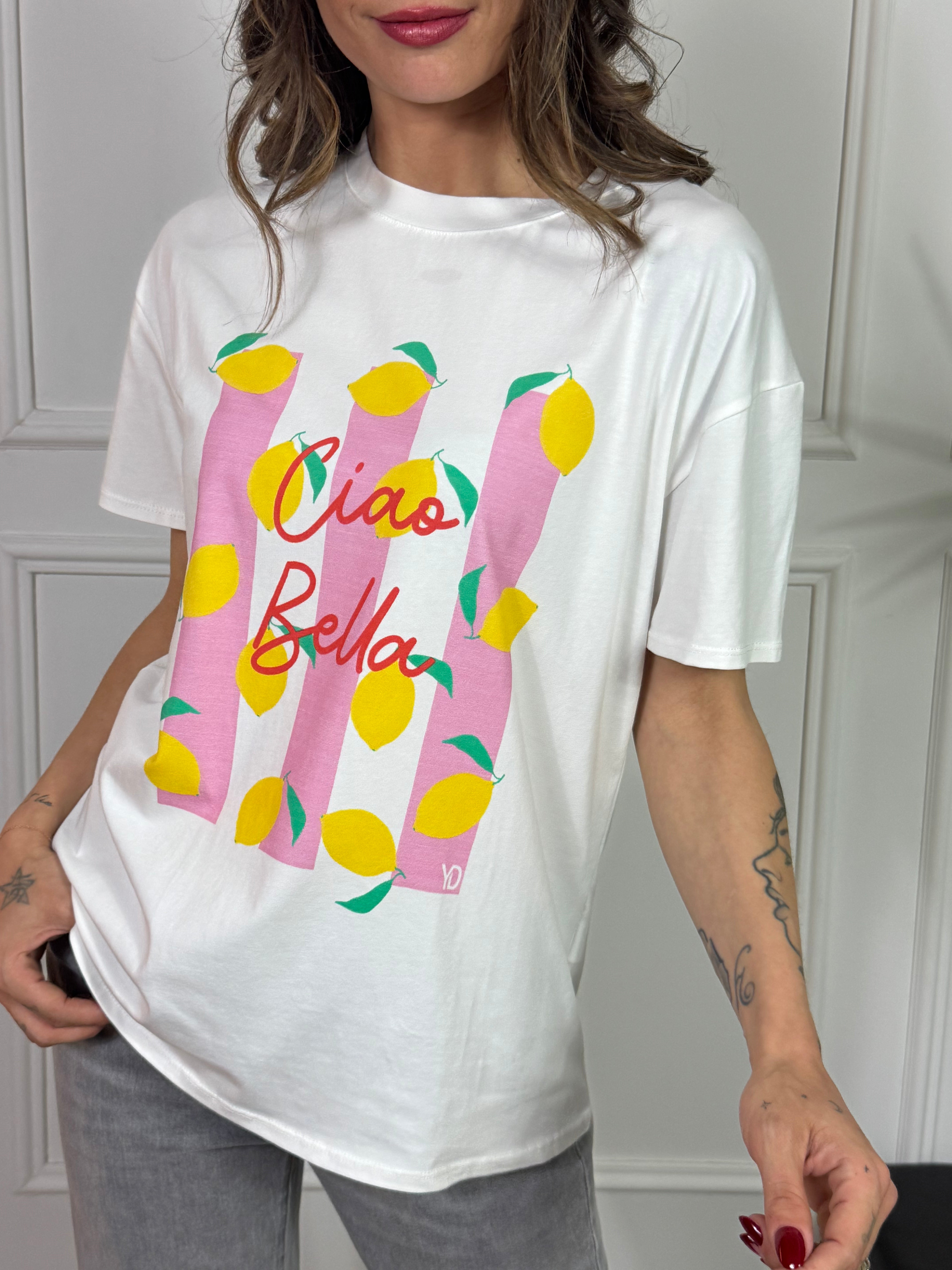 T-shirt con stampa YOU DECIDE- LIMONI - CIAO BELLA