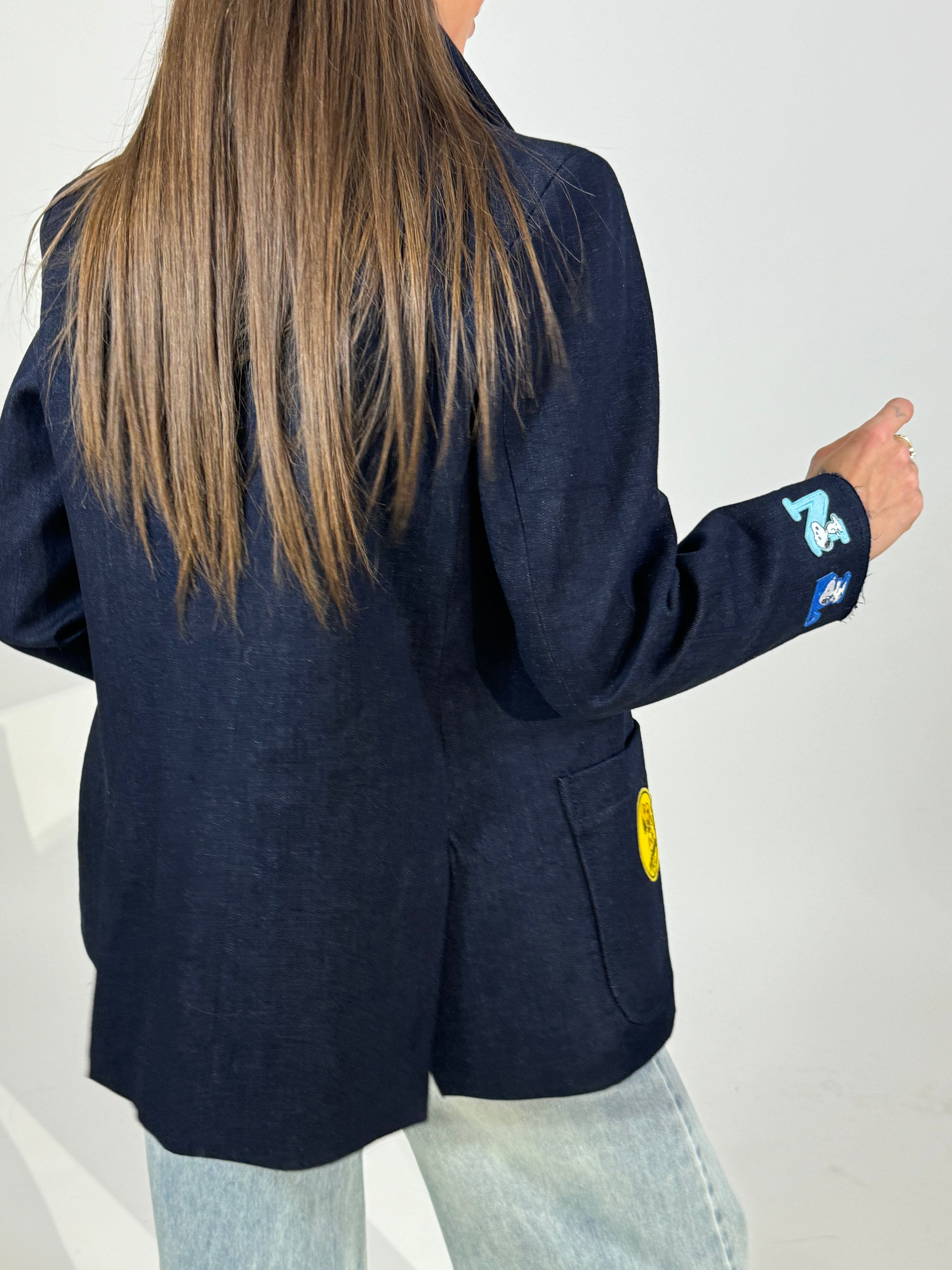 Giacca blazer Tensione In in jeans con patch Snoopy