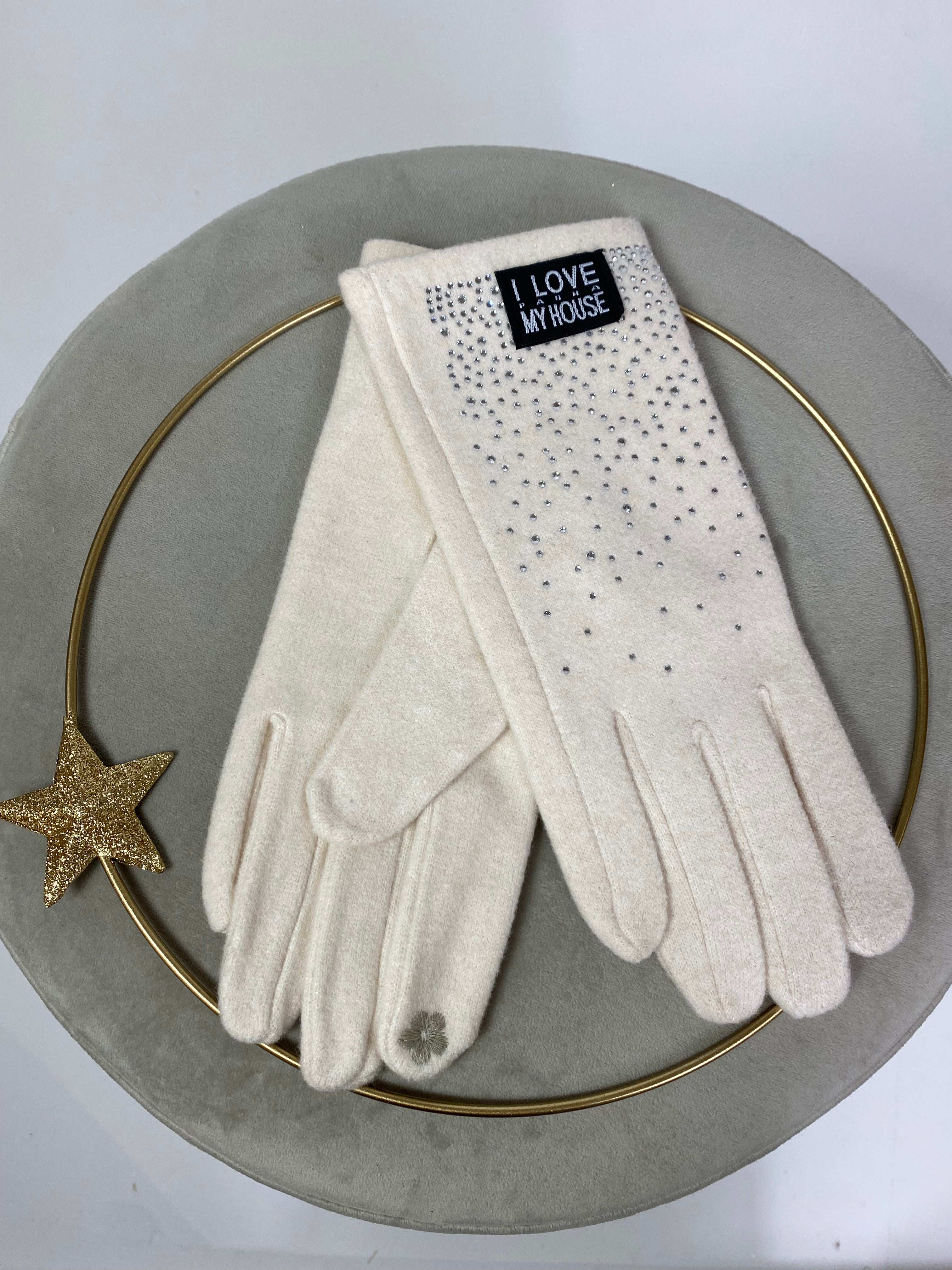 Guanti con brillantini
