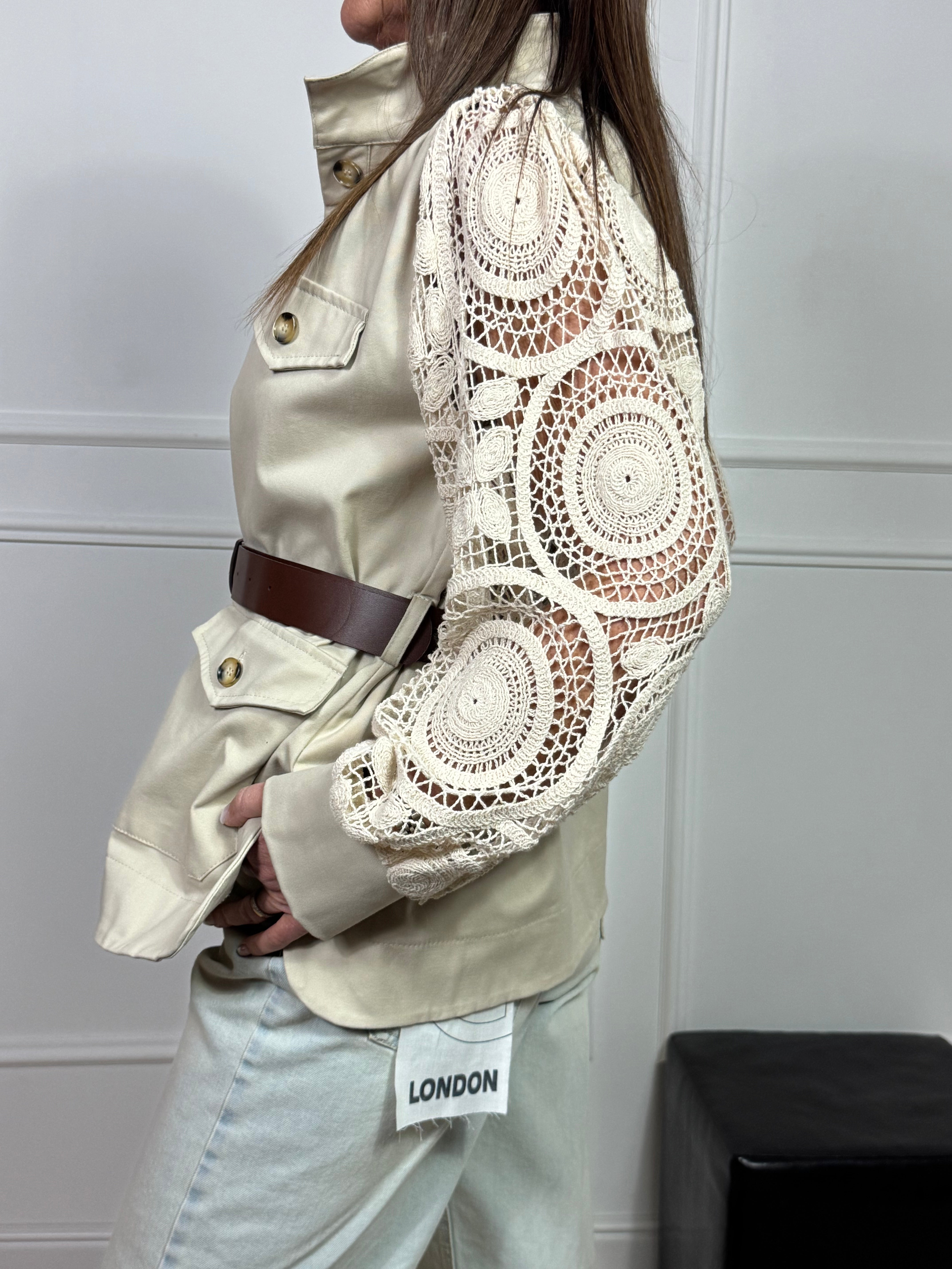 Giacca sahariana con maniche crochet Have One