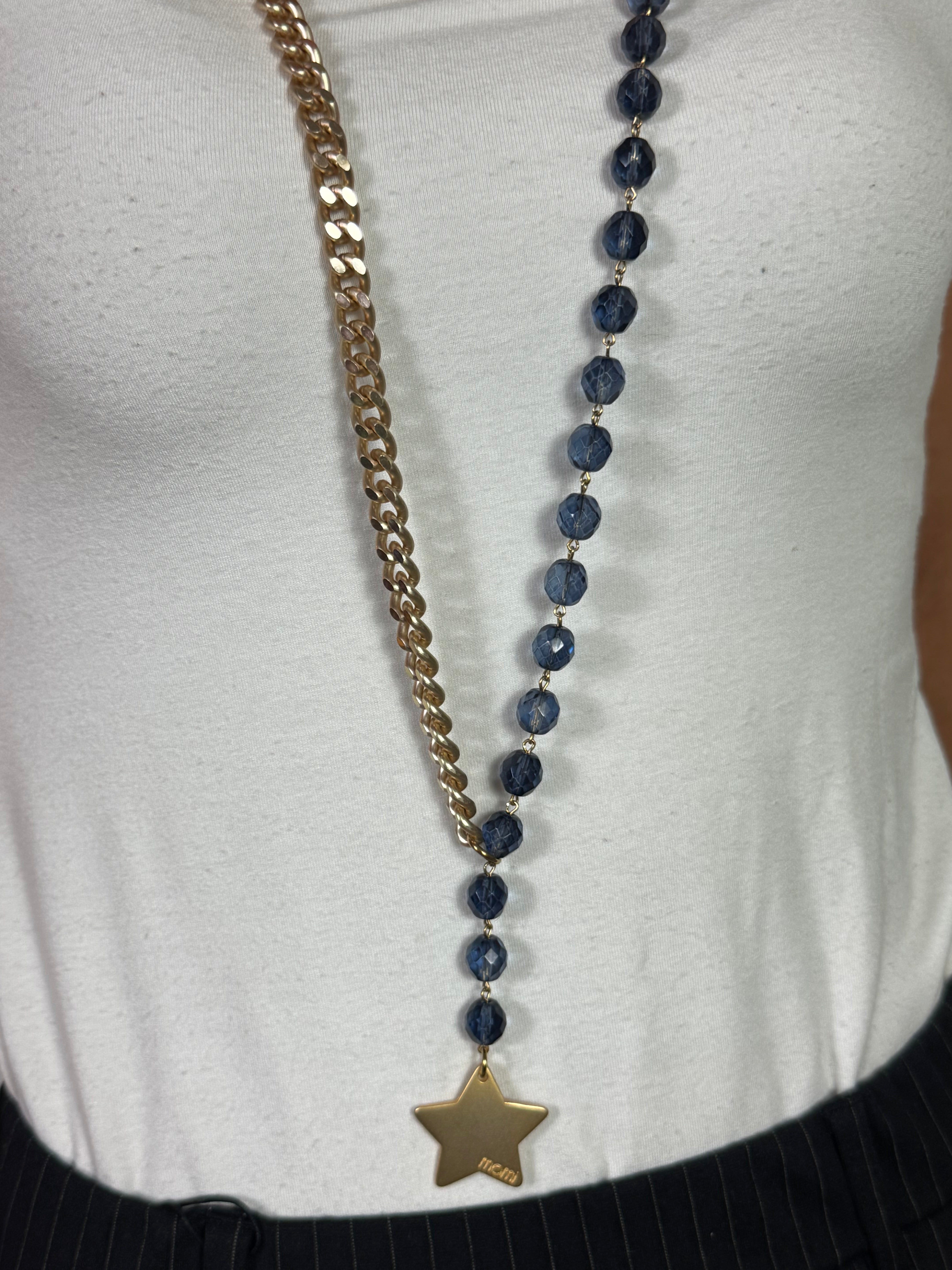 Collana Momi FRANCESCA LUNGA -ORO - STELLA - BLU