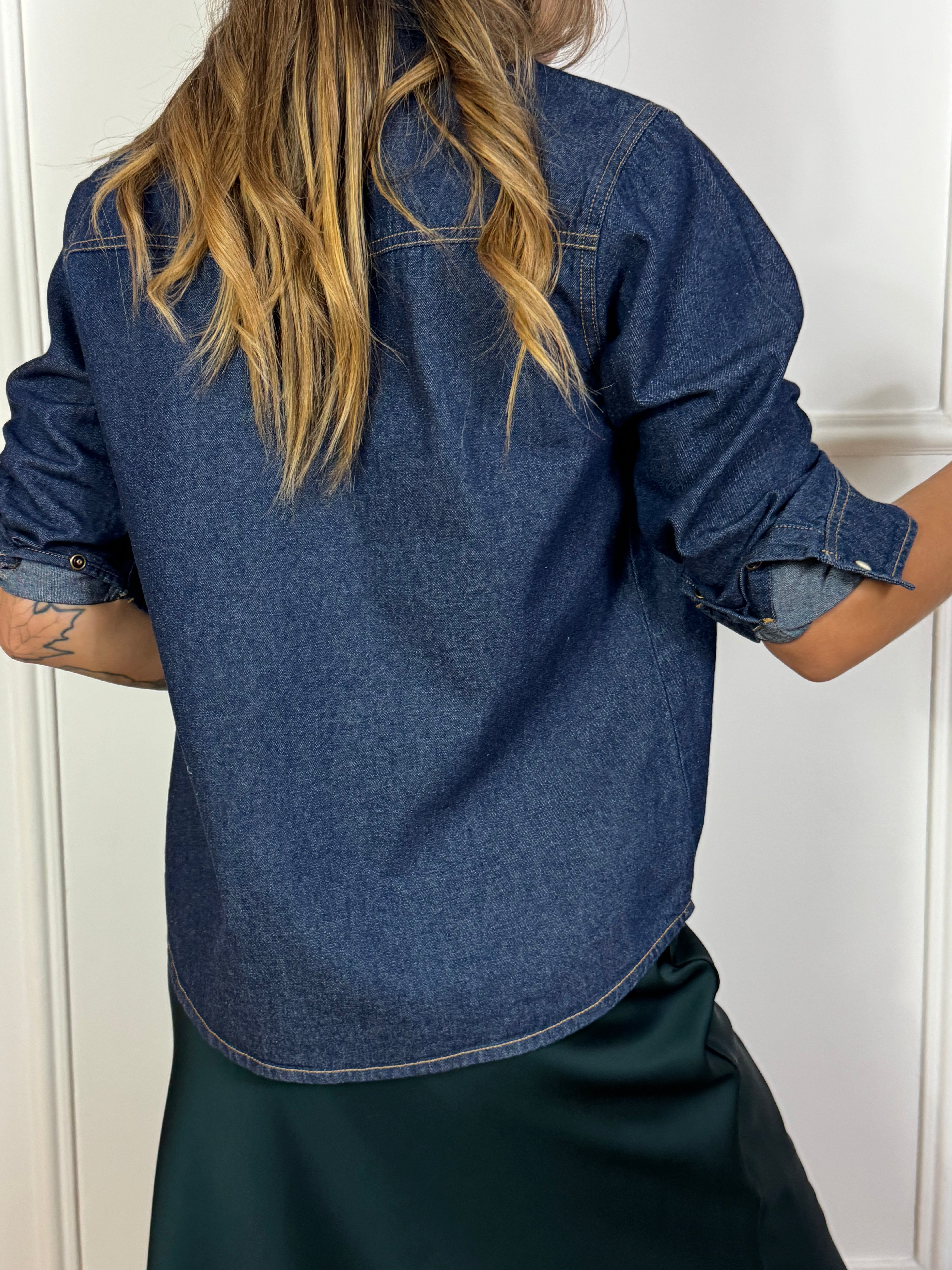 Camicia di jeans con taschini JJXX denim scuro