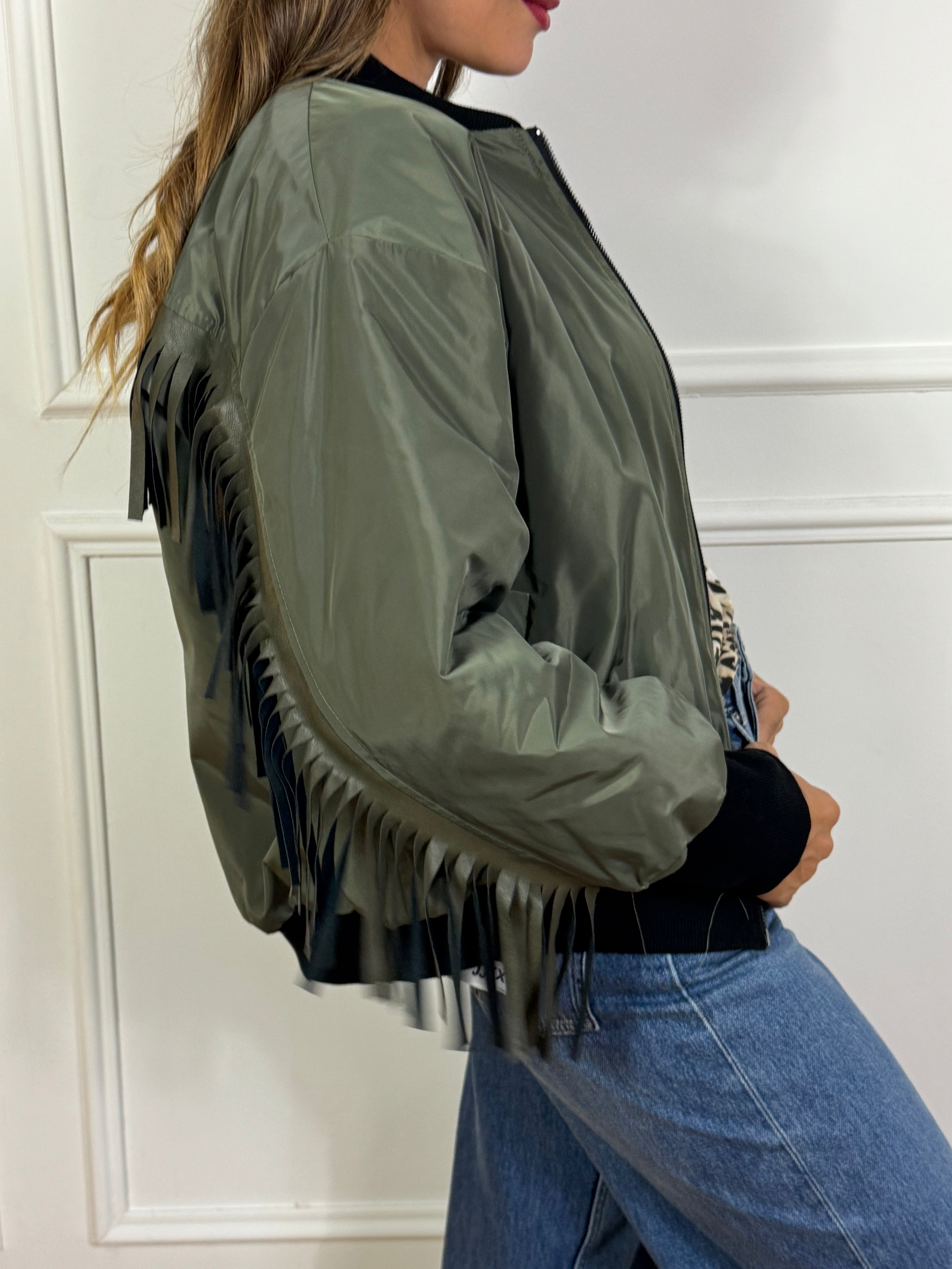 Giacca bomber CON FRANGE Susy Mix