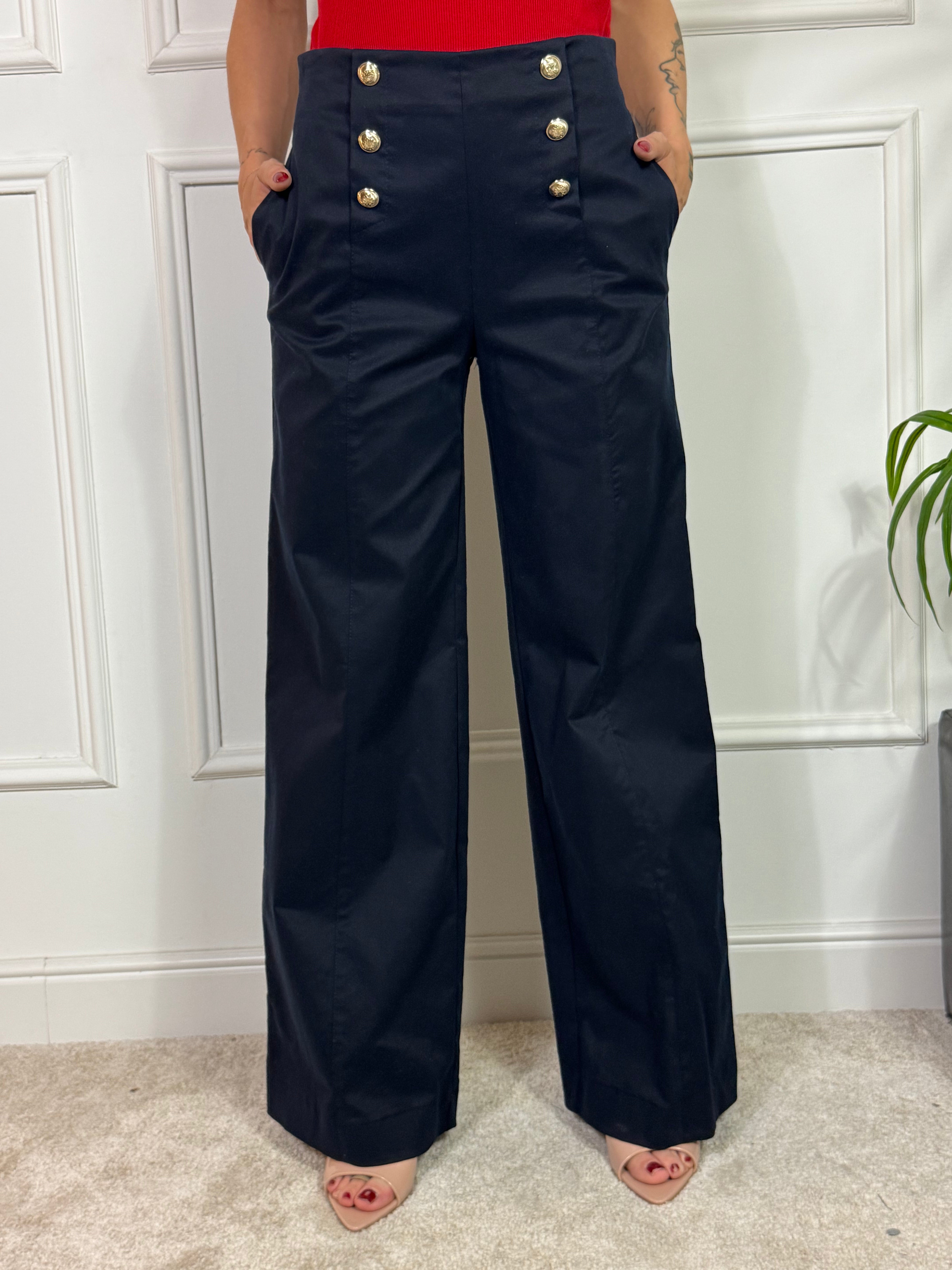 Pantalone AMPIO BOTTONI Kontatto BLU NOTTE