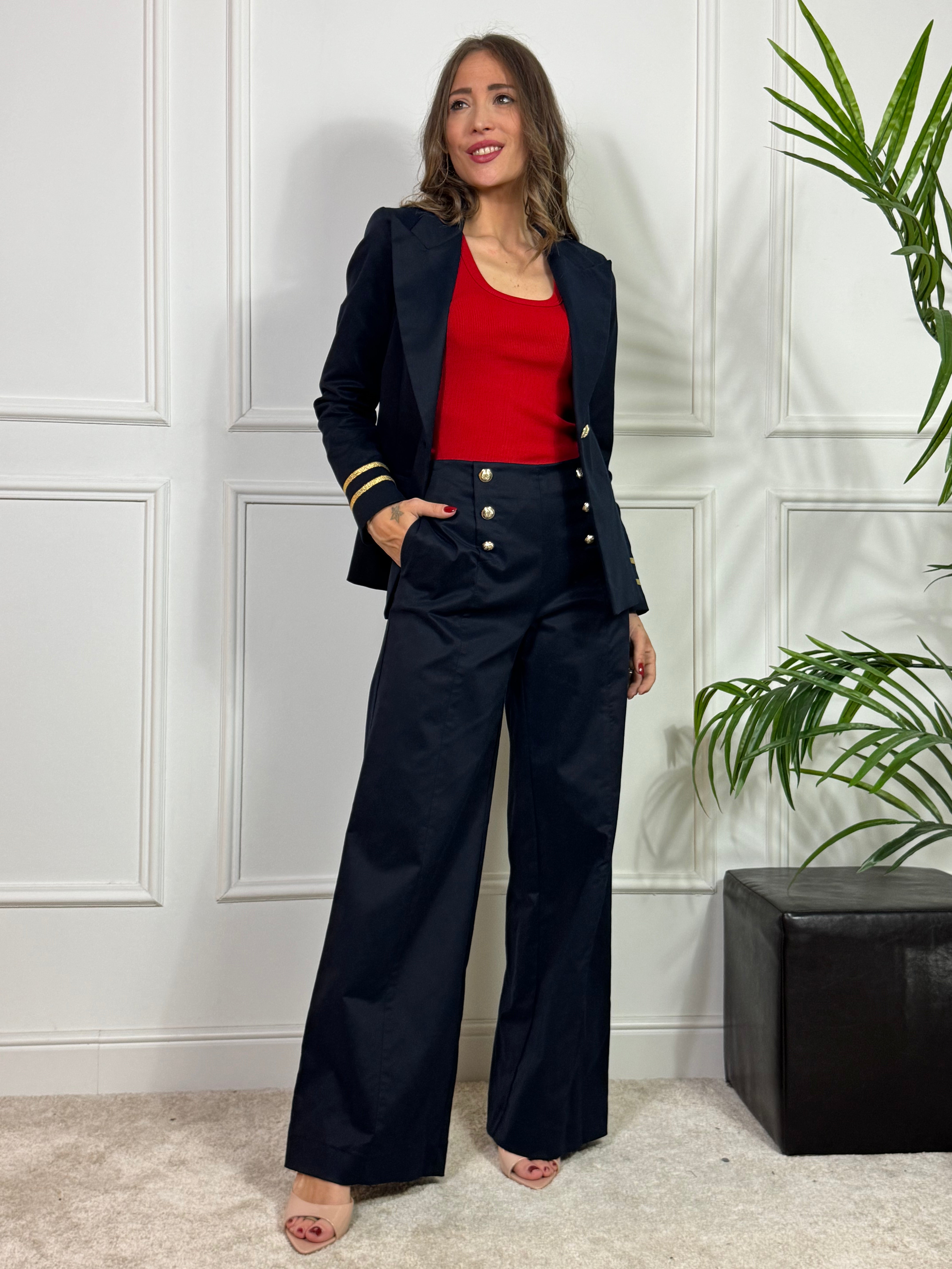 Pantalone AMPIO BOTTONI Kontatto BLU NOTTE