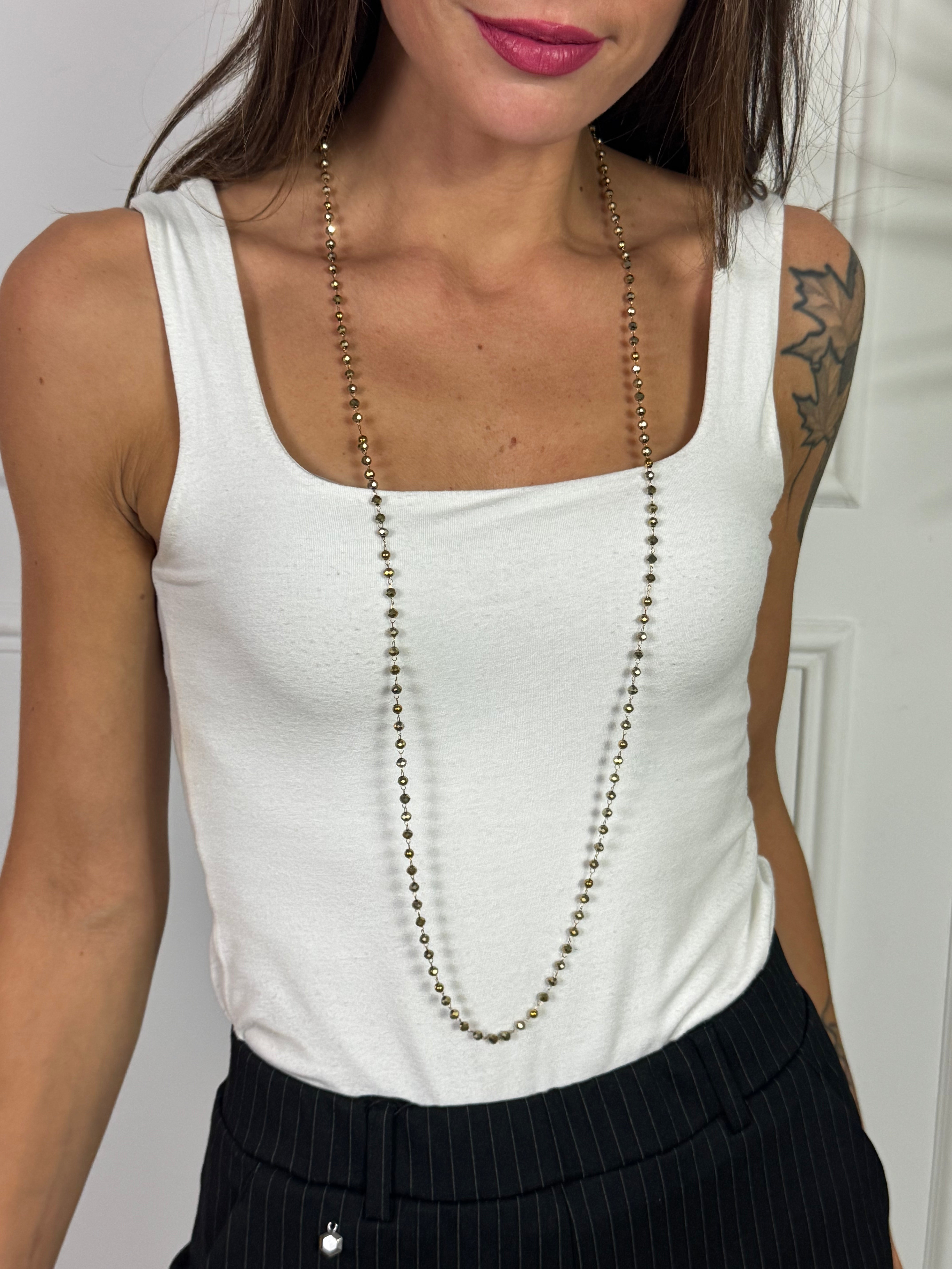 Collana Momi MICROCRISTALLI E PERLINE ORO