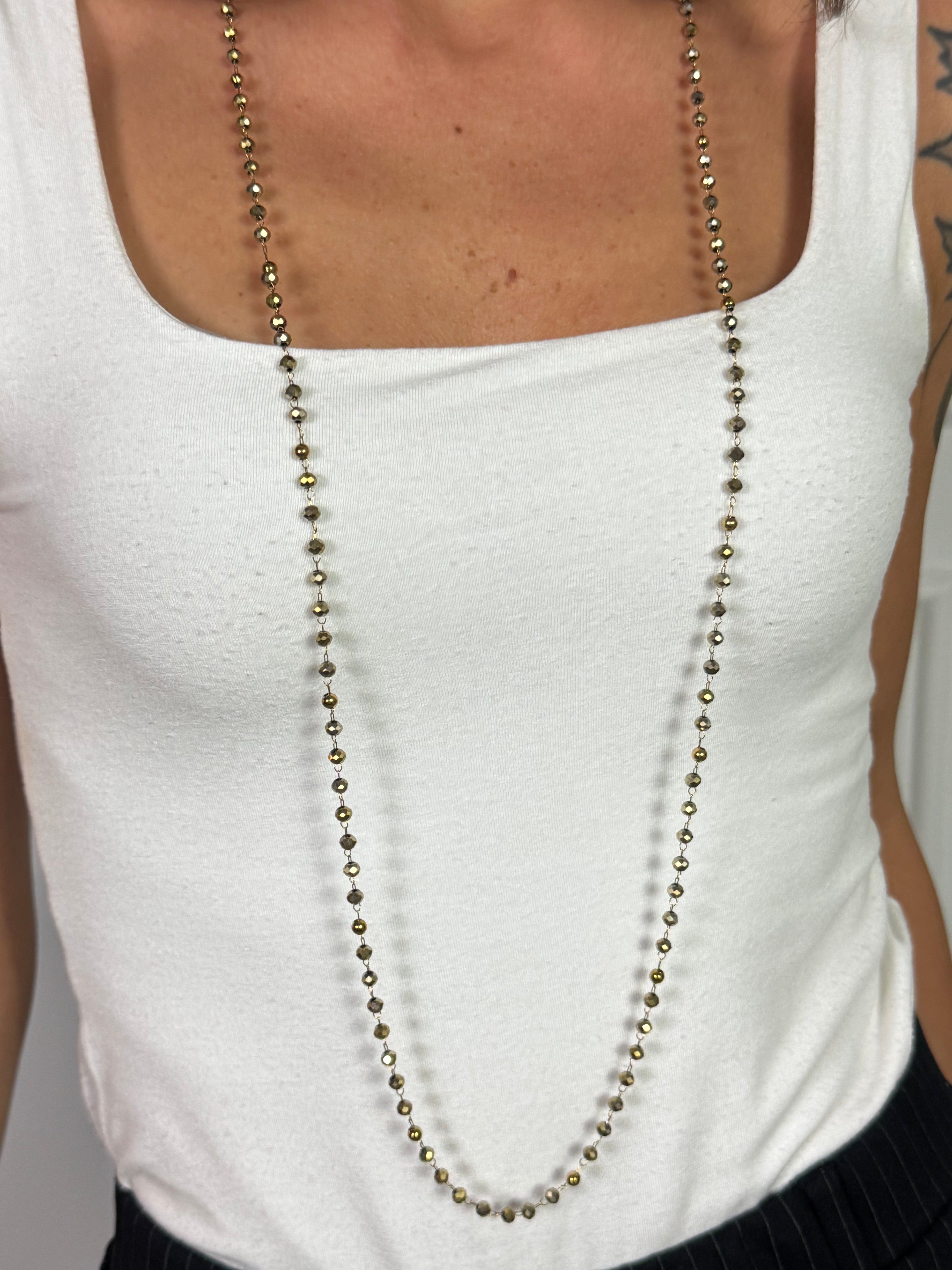 Collana Momi MICROCRISTALLI E PERLINE ORO