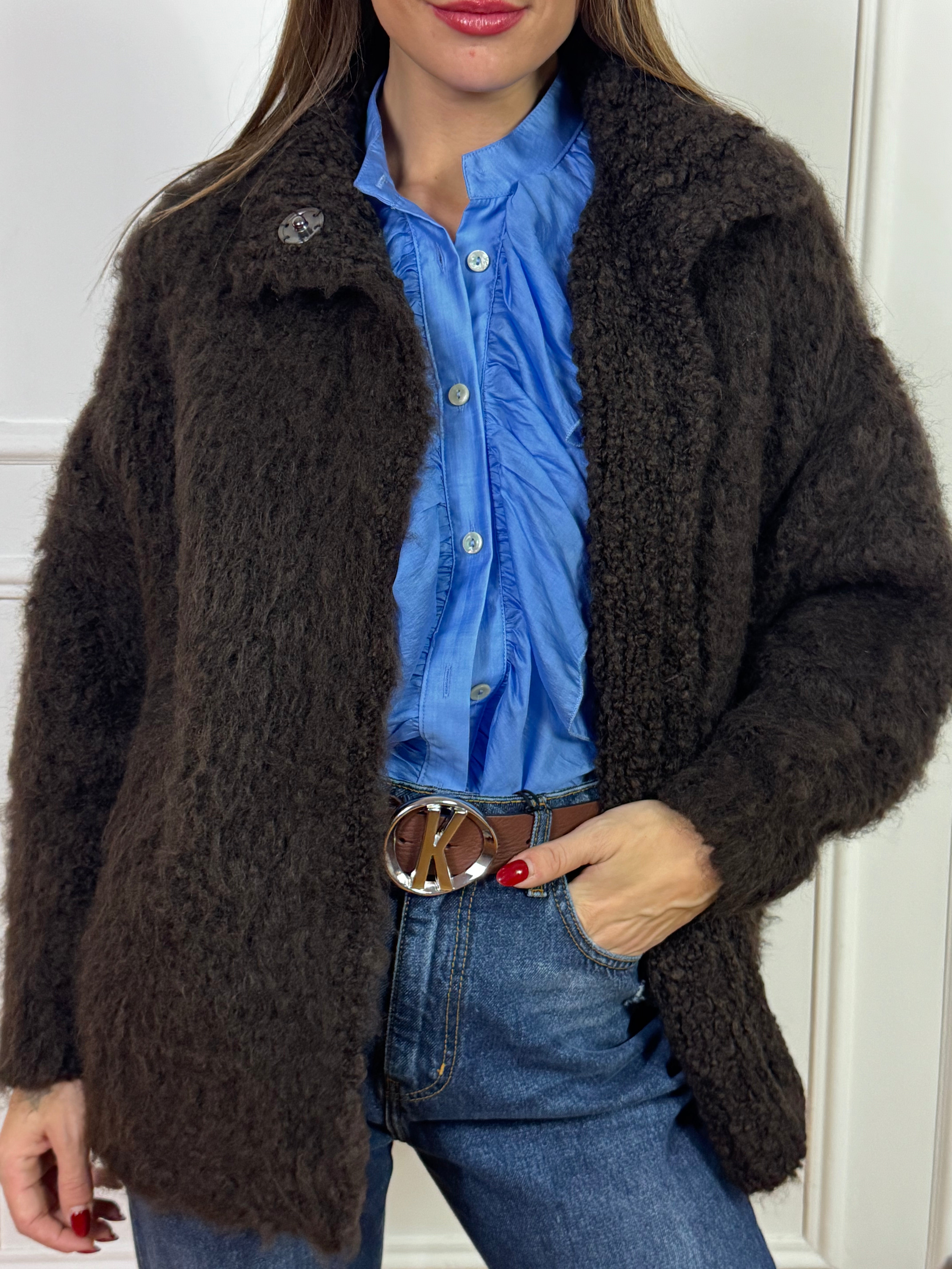 Cappotto CORTO oversize misto mohair Kontatto