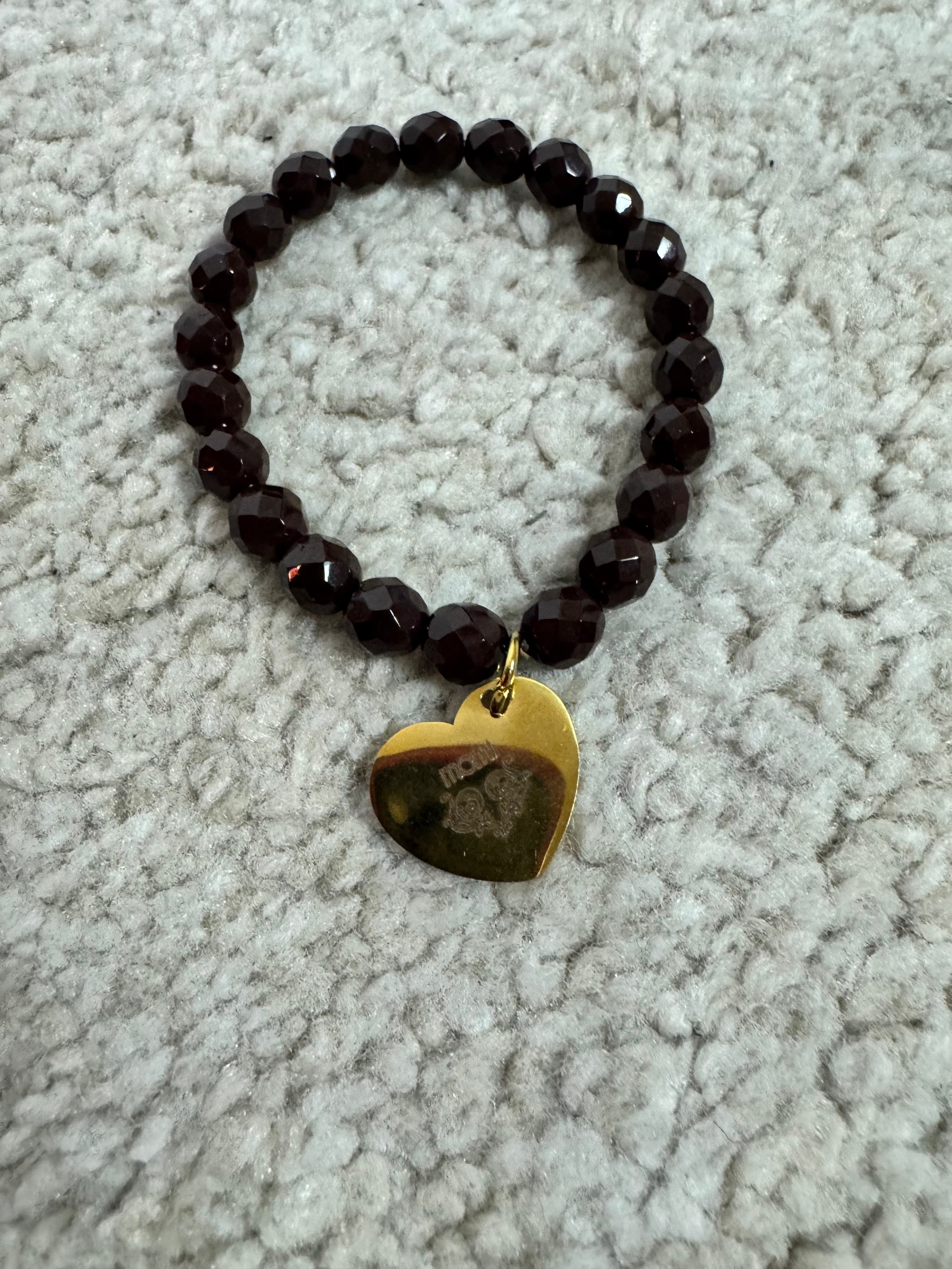 BRACCIALE Momi - CUORE LISCIO- MARRONE