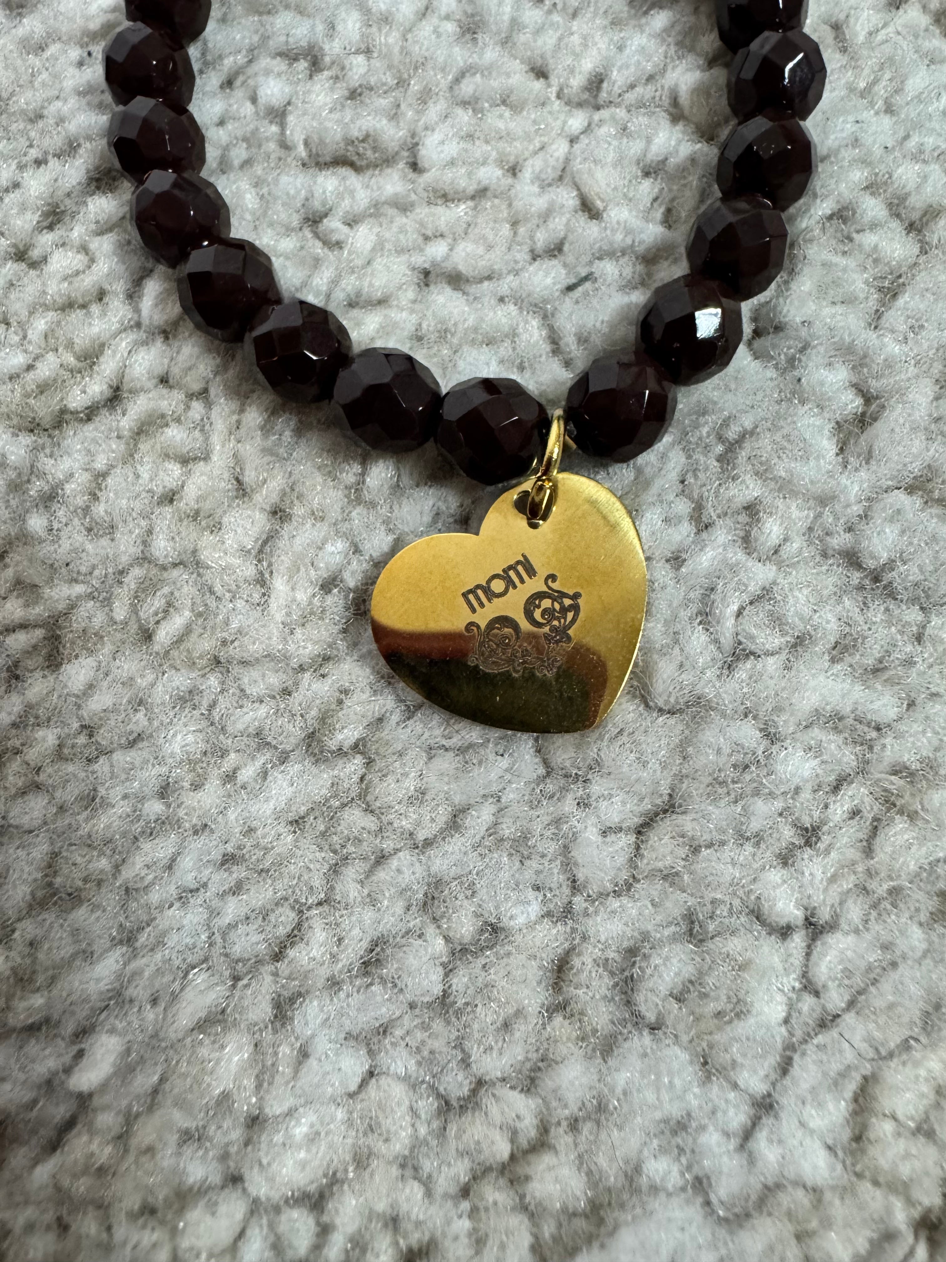 BRACCIALE Momi - CUORE LISCIO- MARRONE