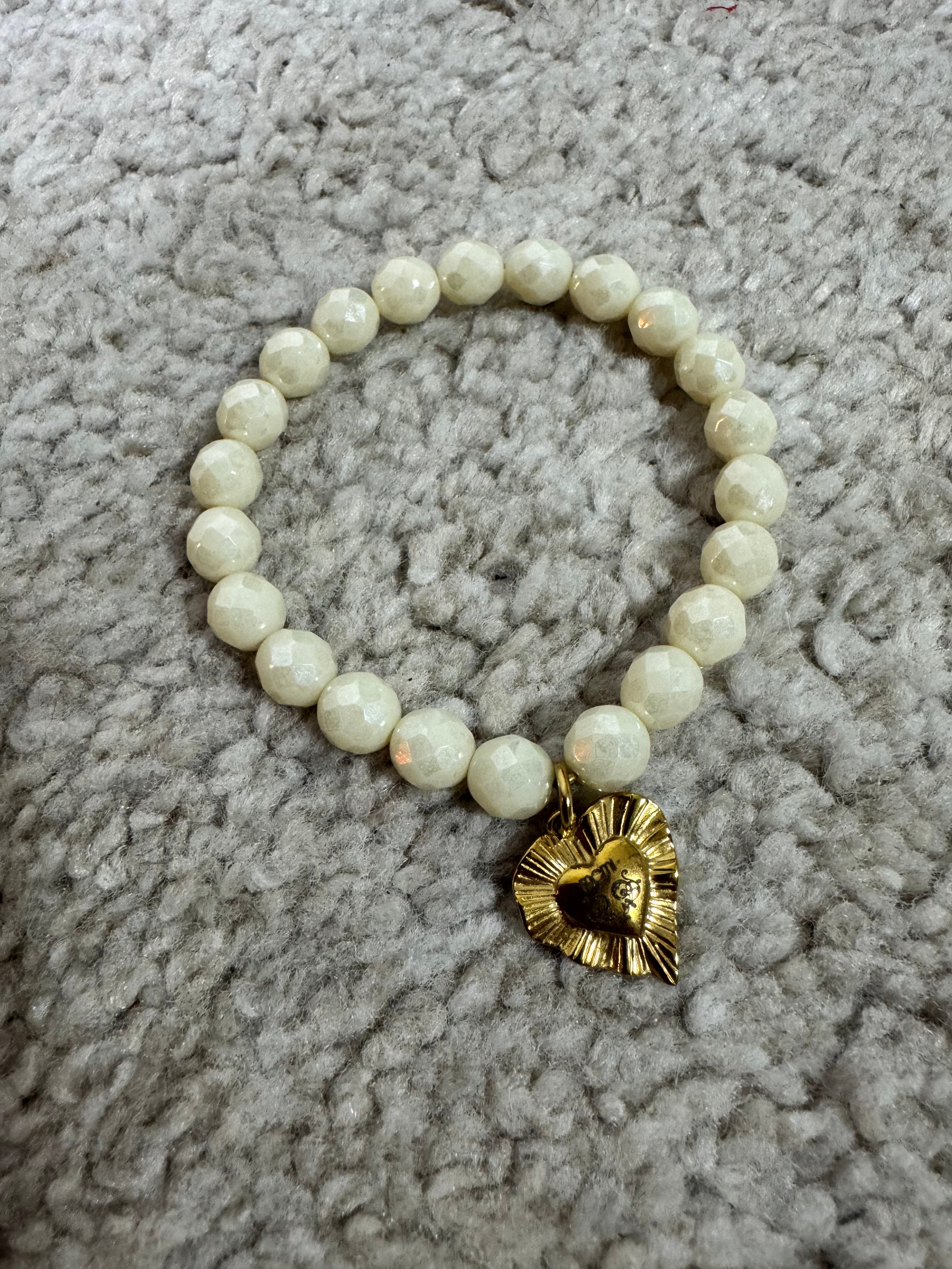 BRACCIALE Momi - CUORE LAVORATO- PANNA