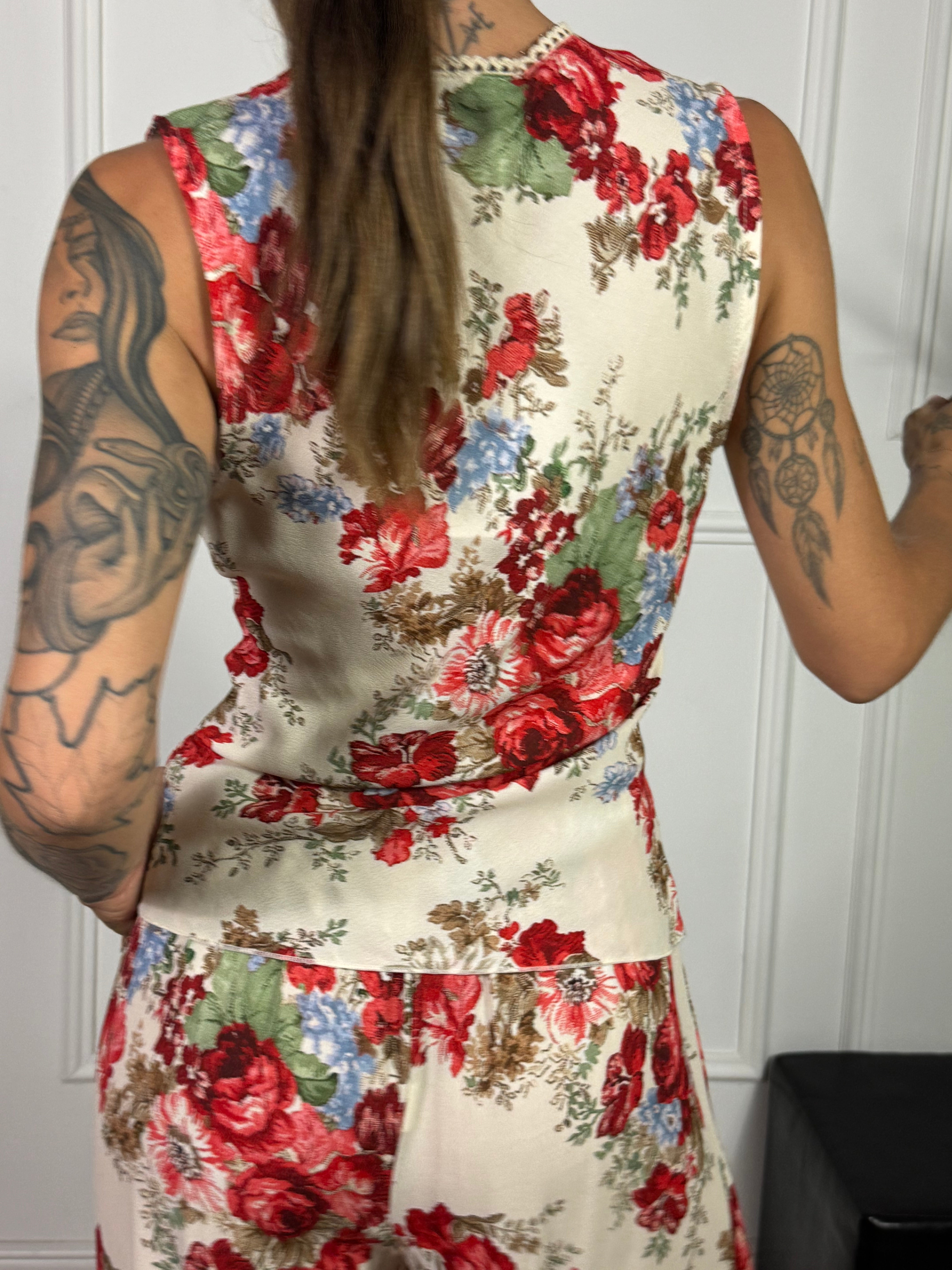 TOP Kikisix stampa ROSE ROSSE