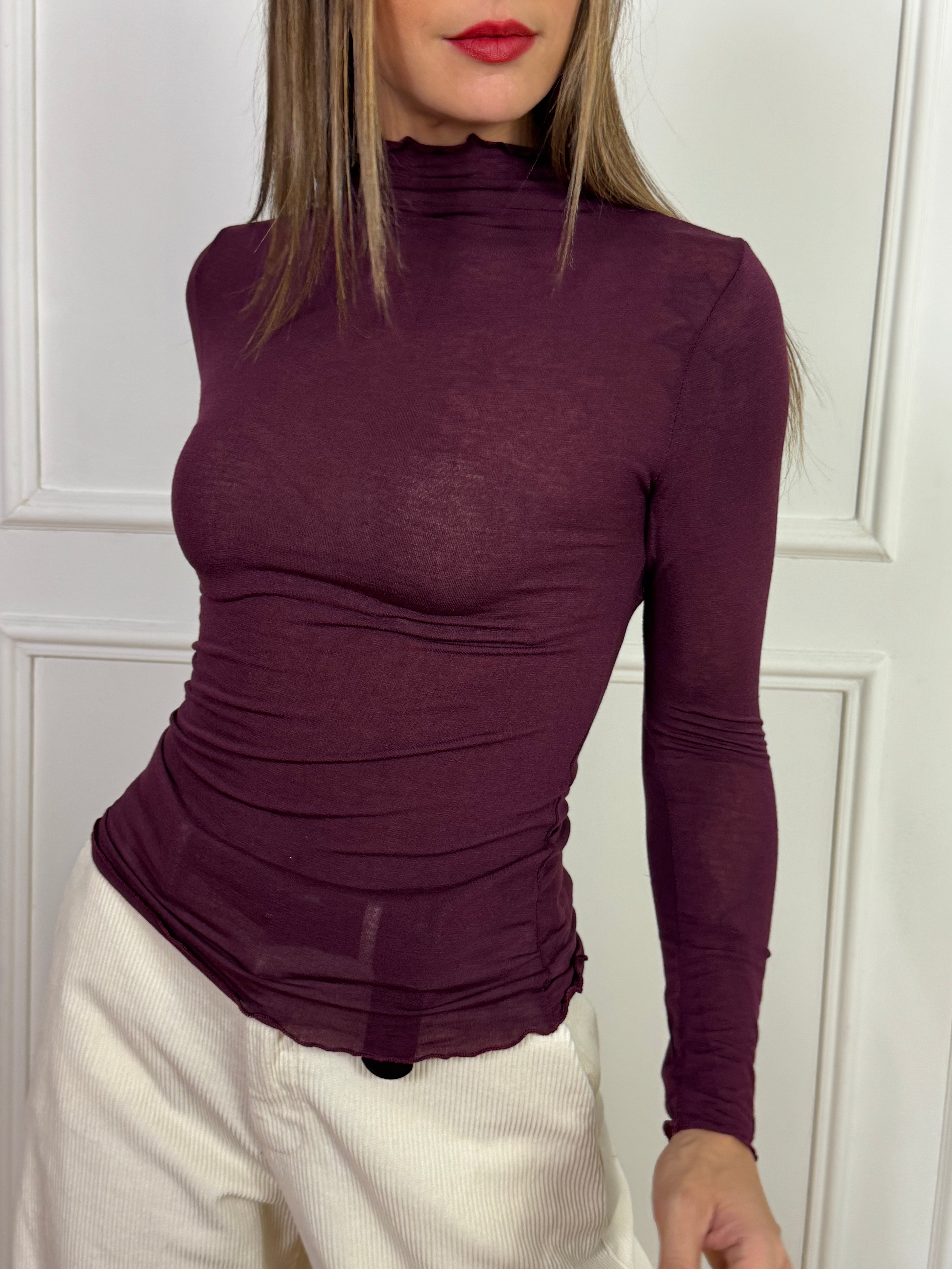 Maglia SECONDA PELLE misto cashmere Kikisix MANICA LUNGA SCOLLO CICLISTA