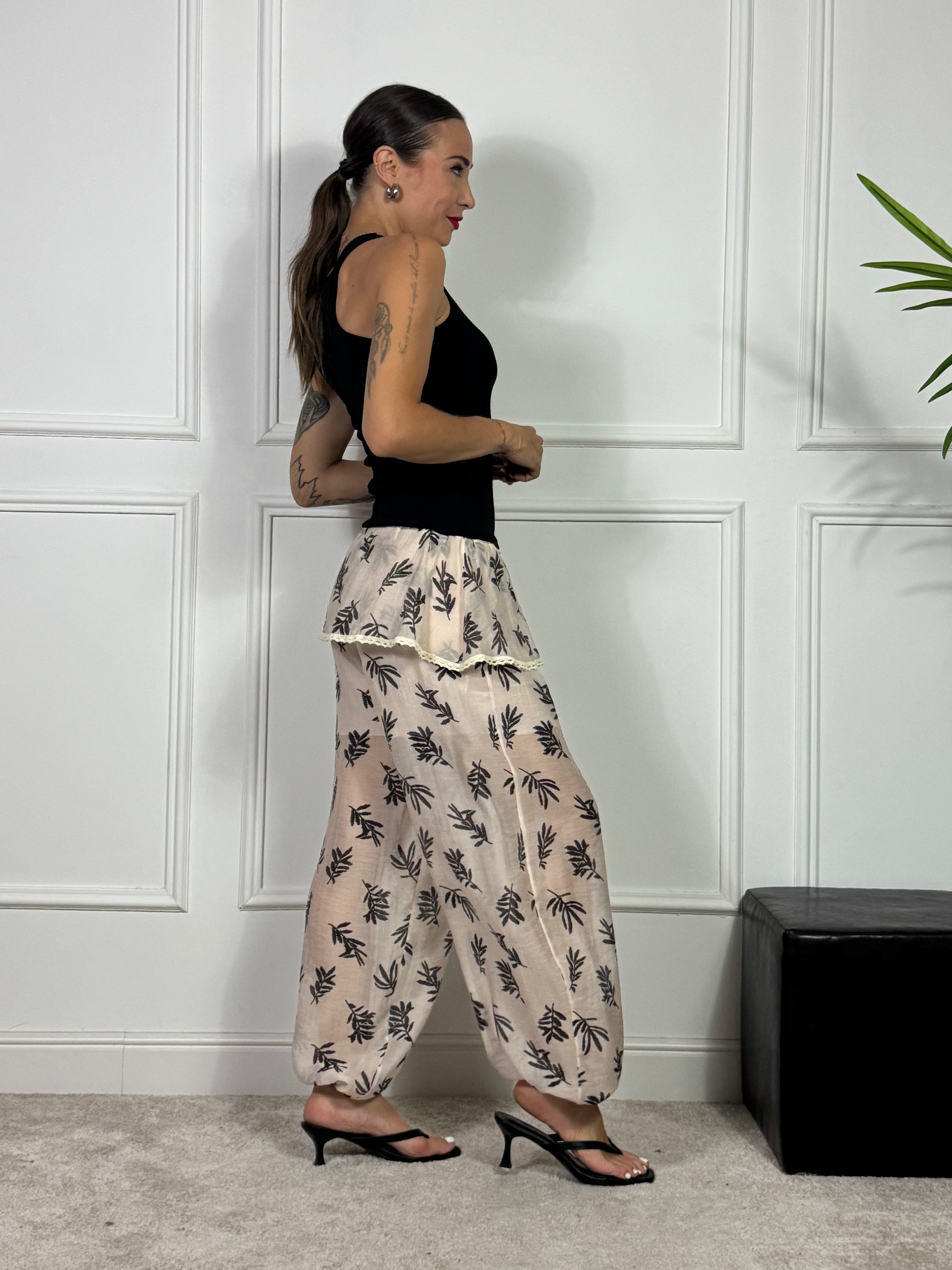 Pantalone a palloncino Kikisix stampato FELCI con pareo