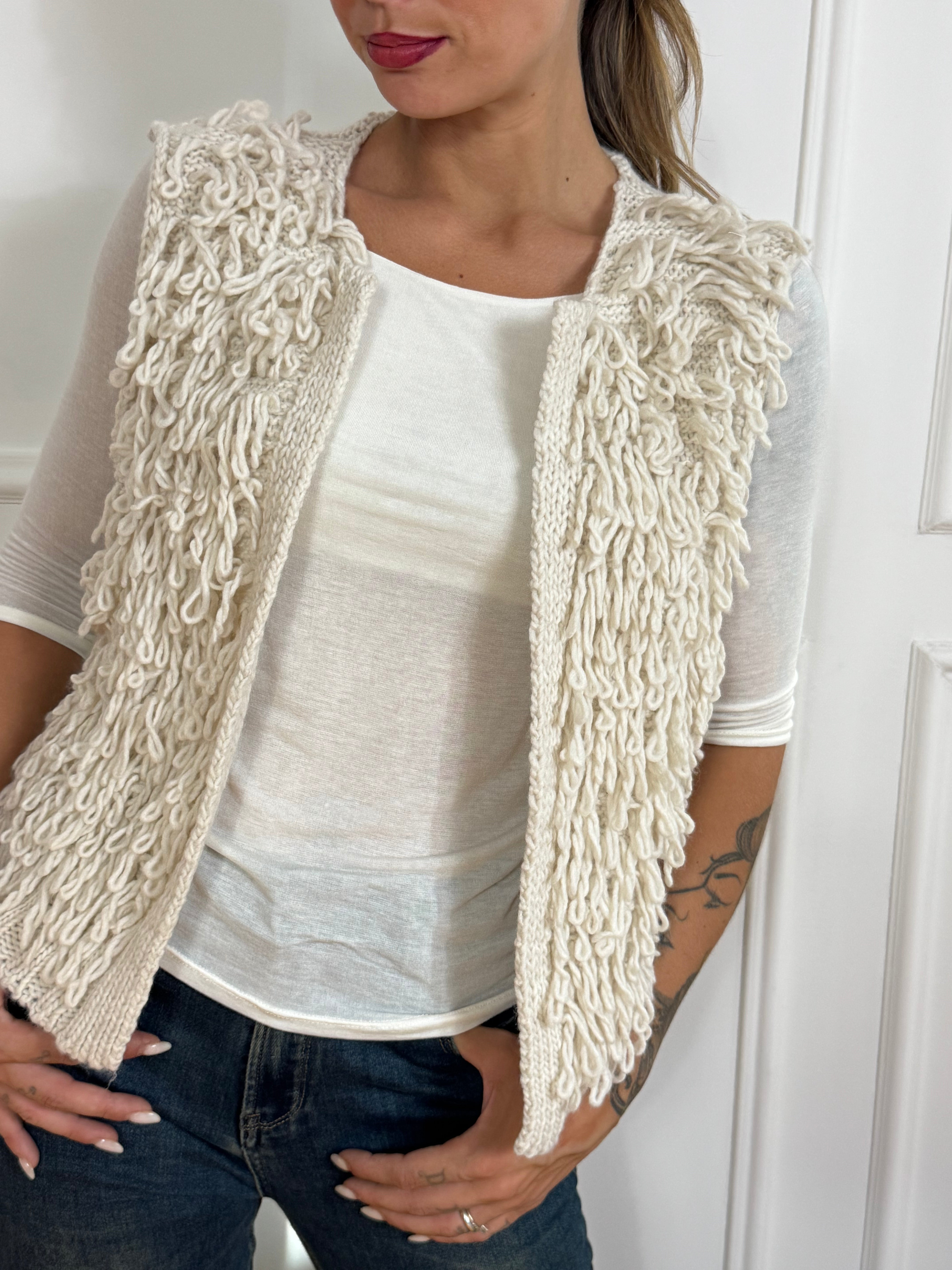 GILET senza bottoni Kikisix punto pelliccia