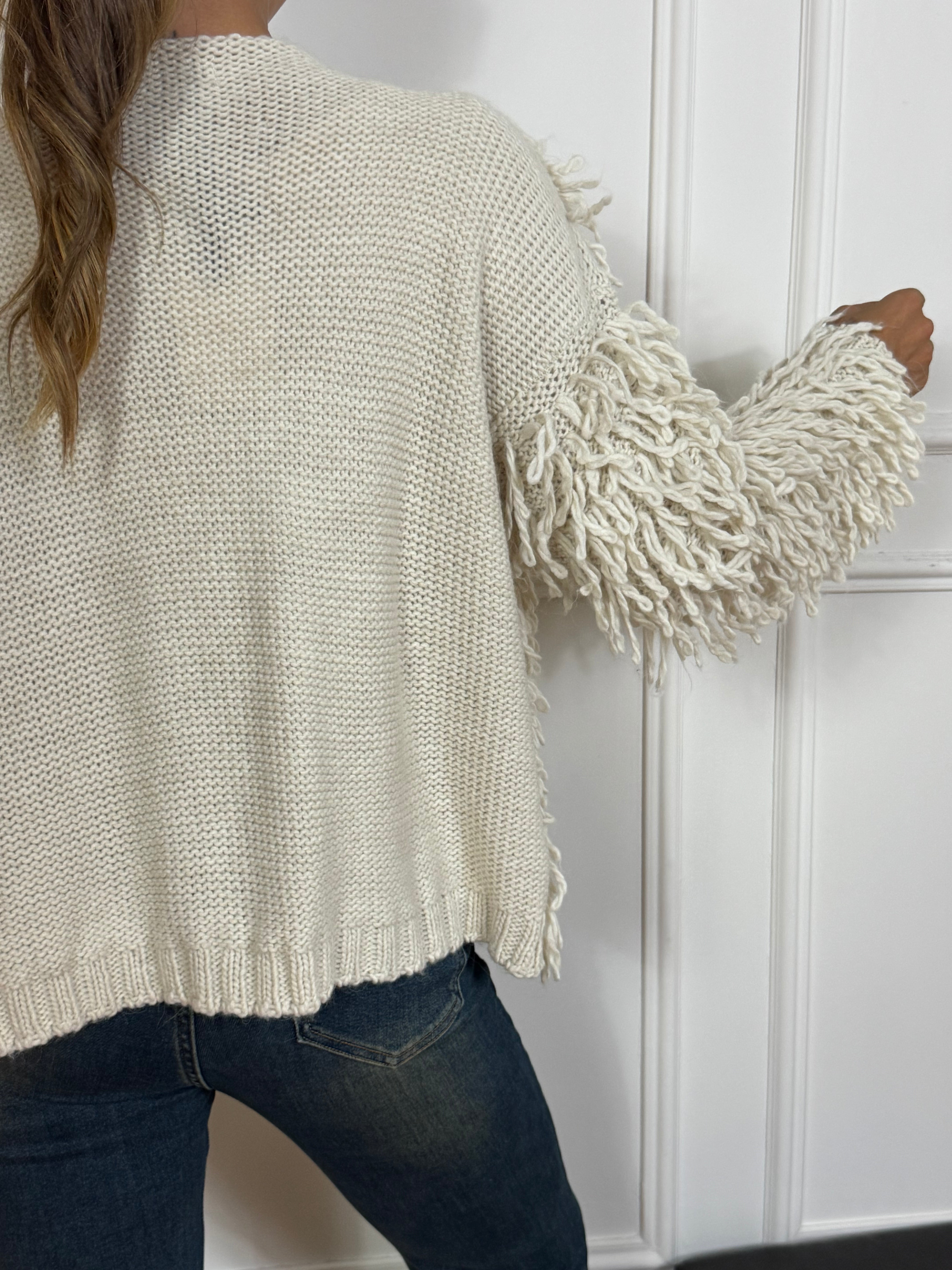 CARDIGAN senza bottoni Kikisix punto pelliccia