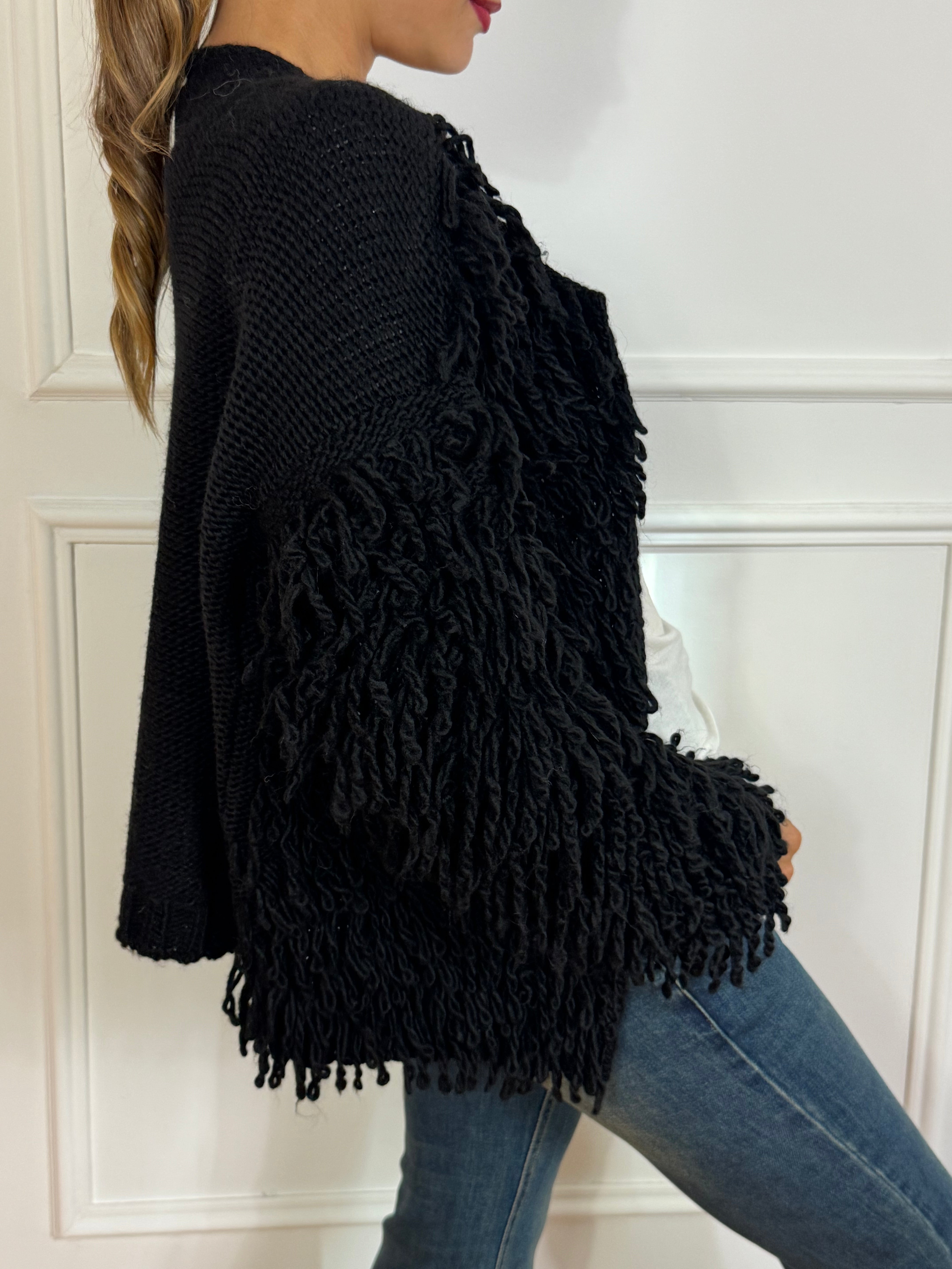 CARDIGAN senza bottoni Kikisix punto pelliccia