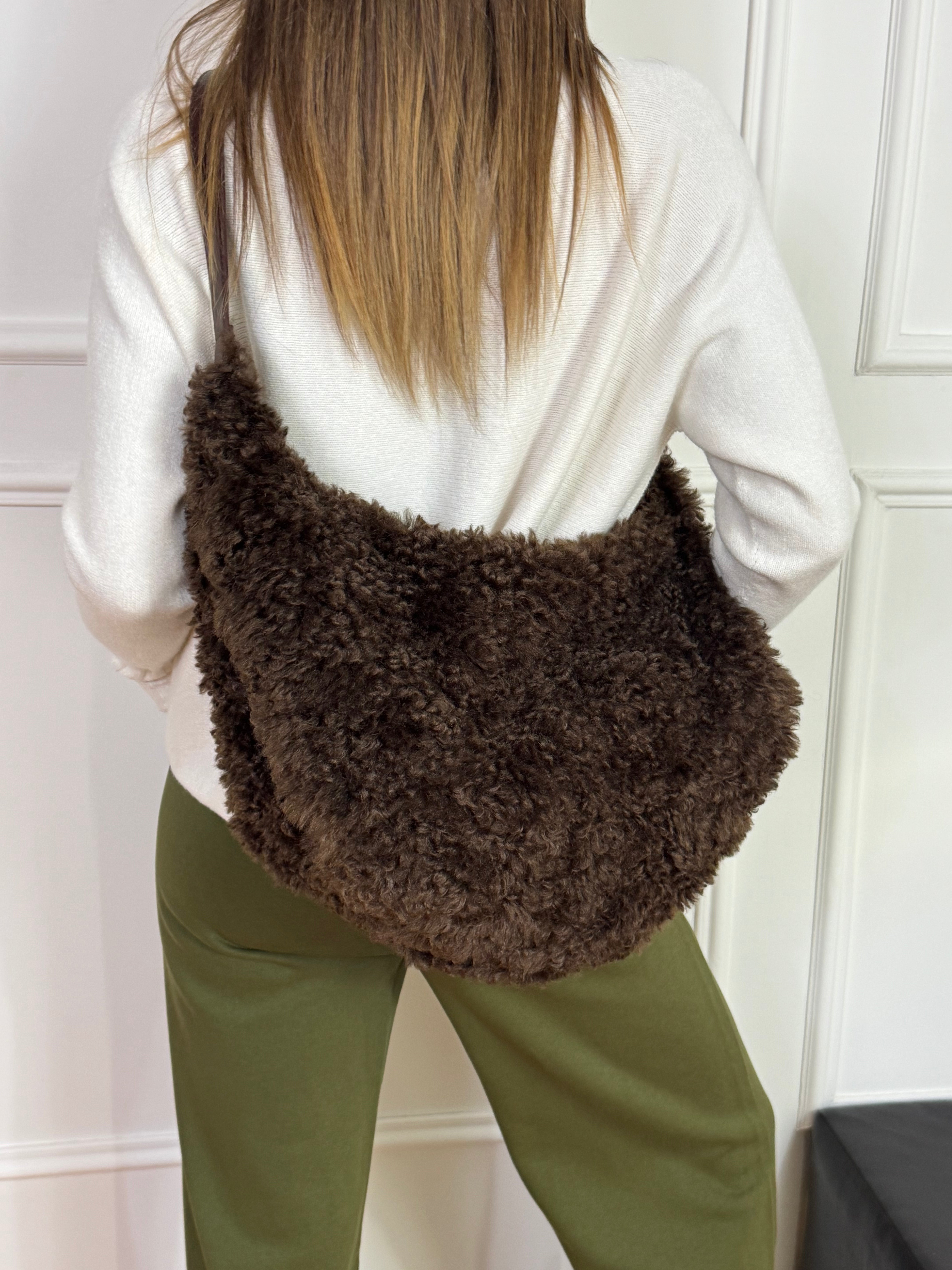 Borsa Philia Loft tessuto bouclè dettagli ecopelle