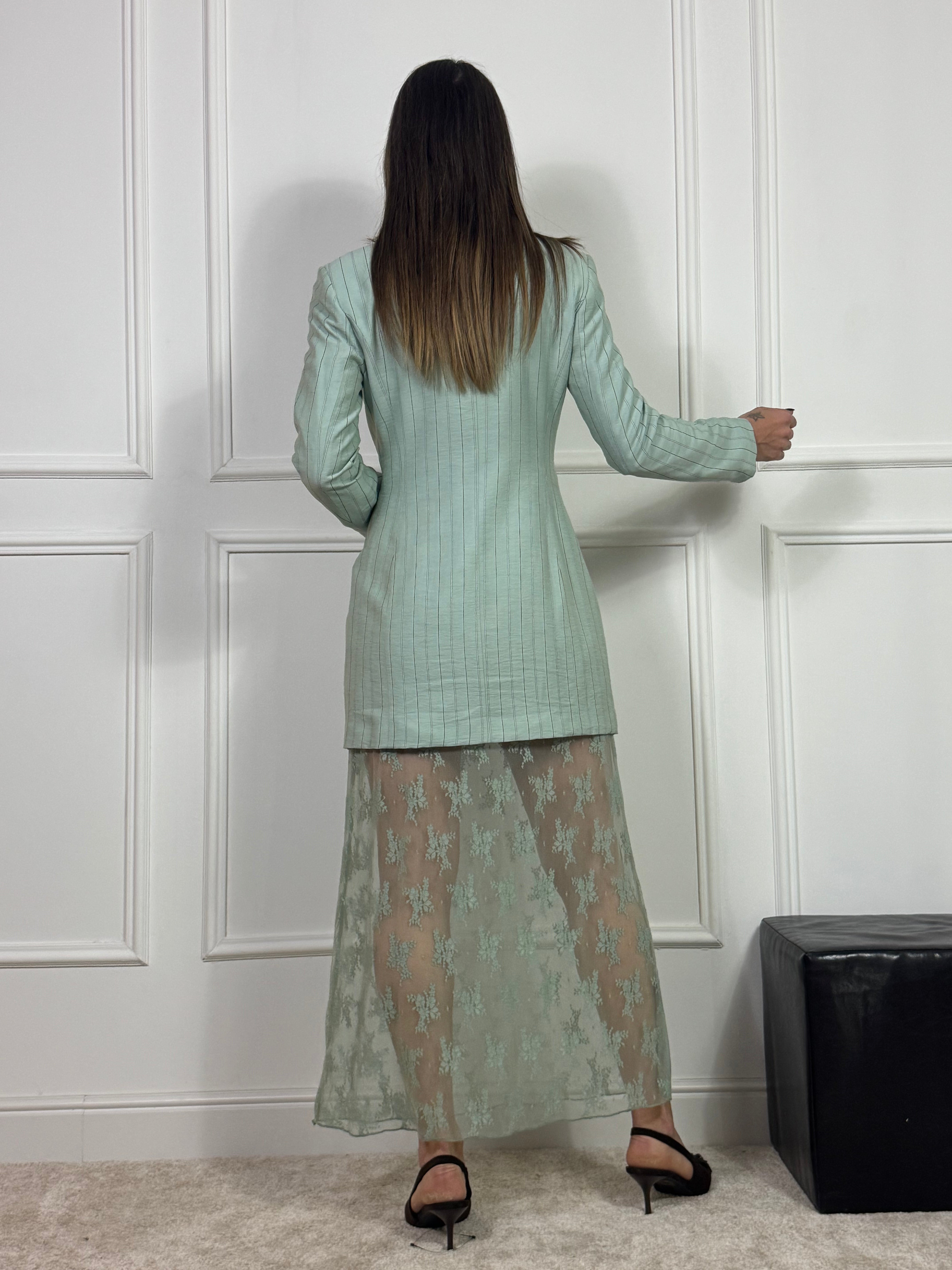 SET COMPLETO Susy Mix ABITO PIZZO + GIACCA GESSATA