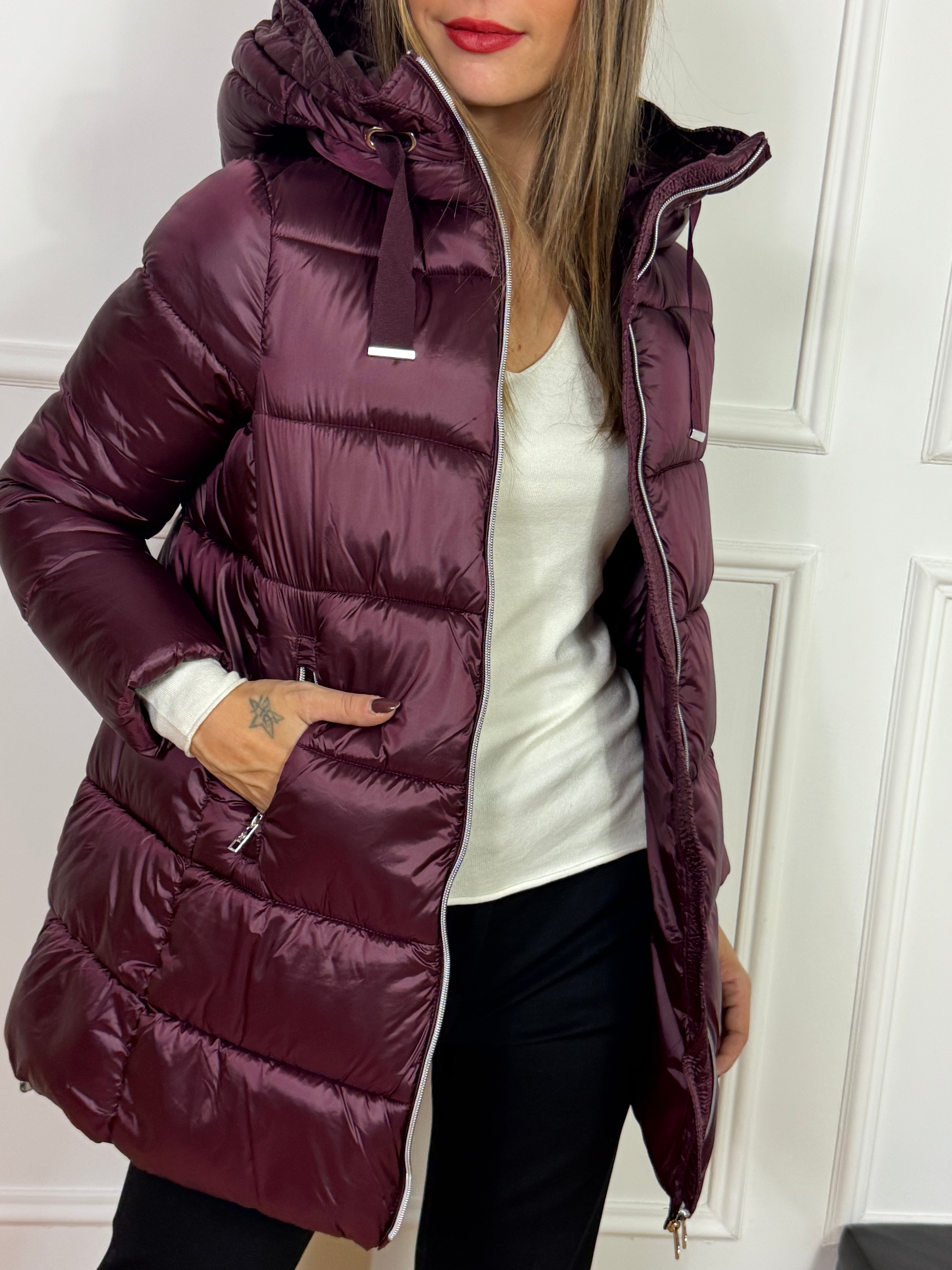 Piumino imbottito medio Ragno con cappuccio