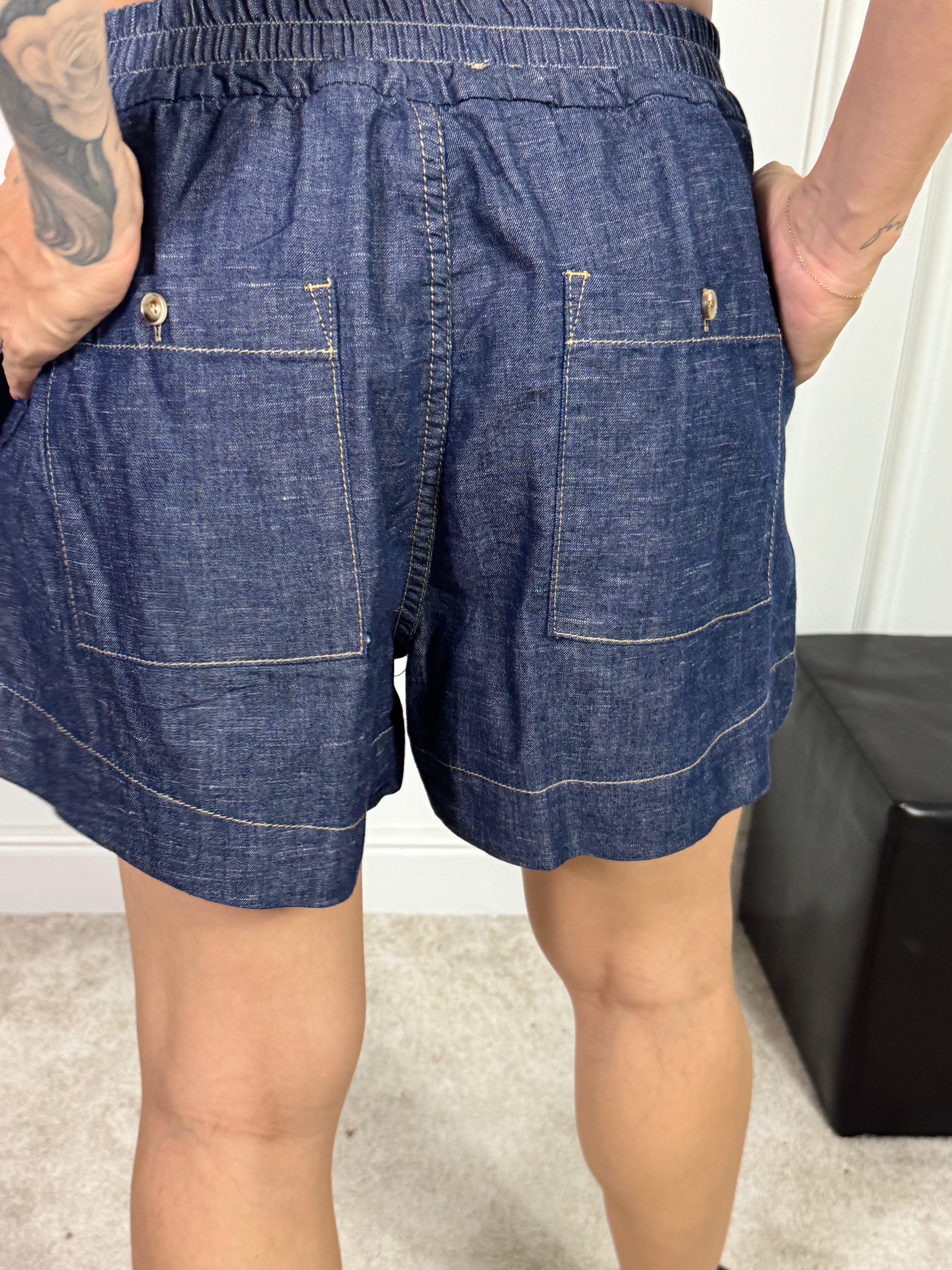 PANTALONCINO CORTO Victoria ILMH in cotone jeans scuro