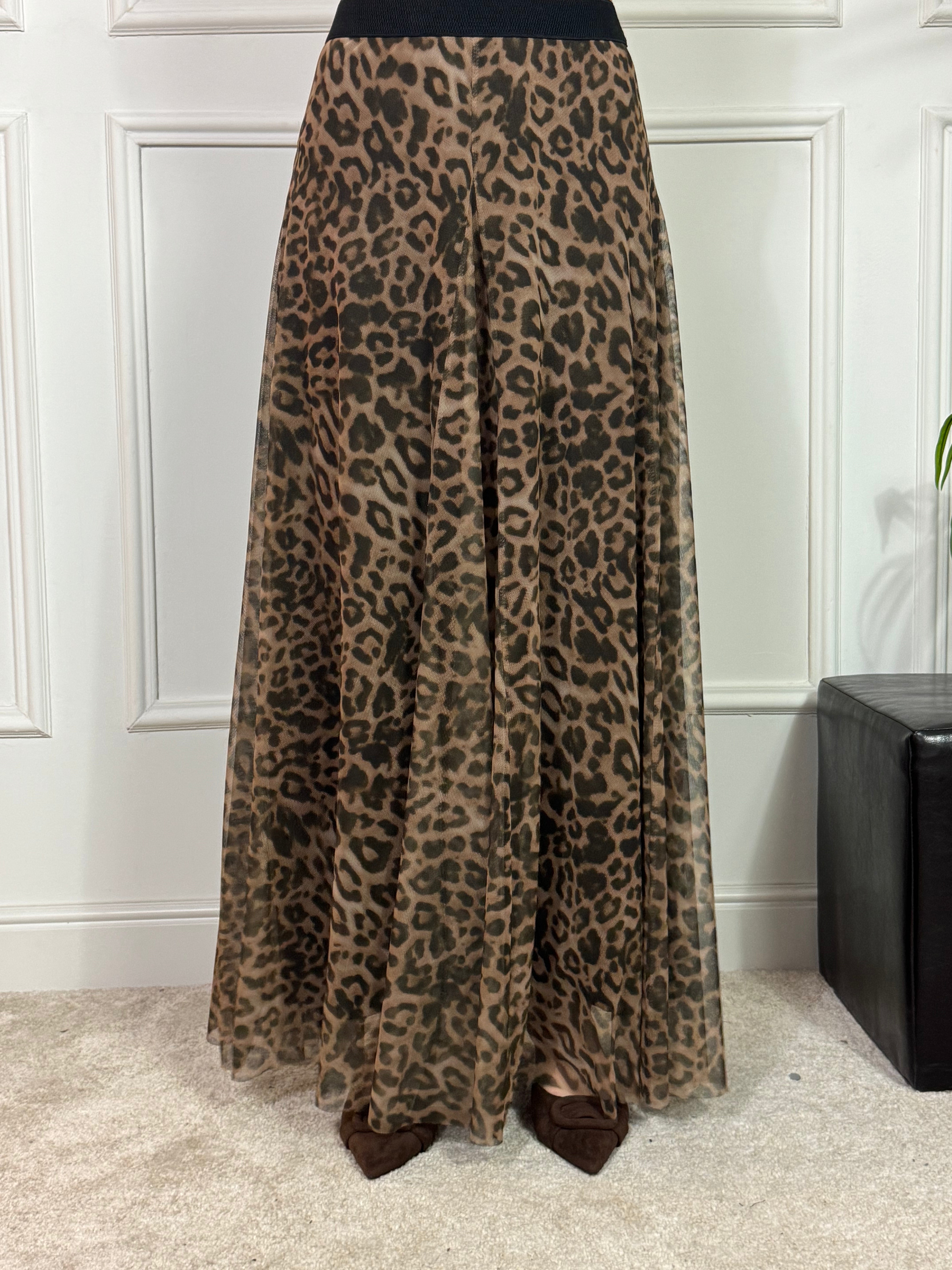 Gonna lunga in tulle Susy Mix FANTASIA LEOPARDATA