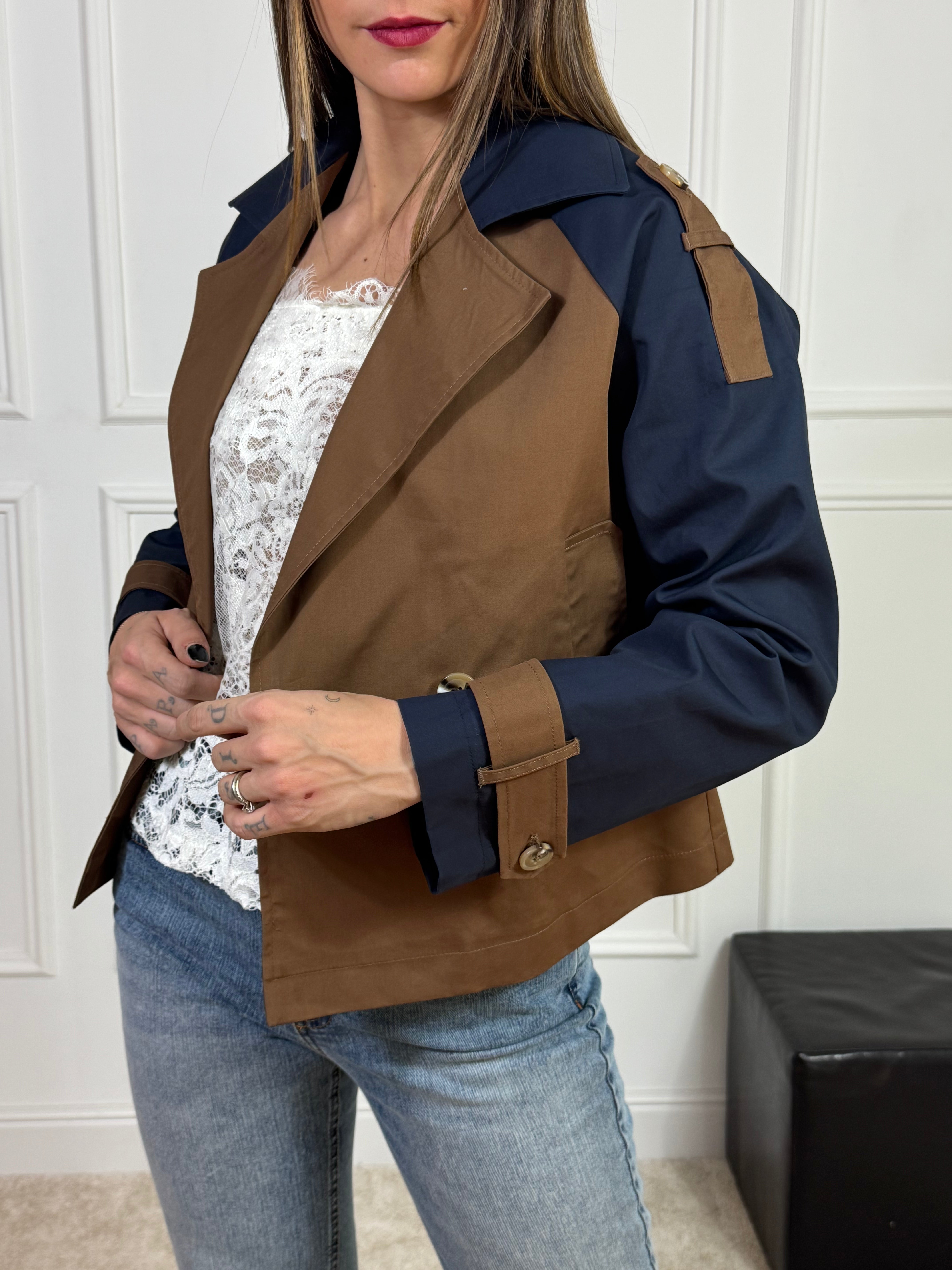 Trench corto Susy Mix bicolore