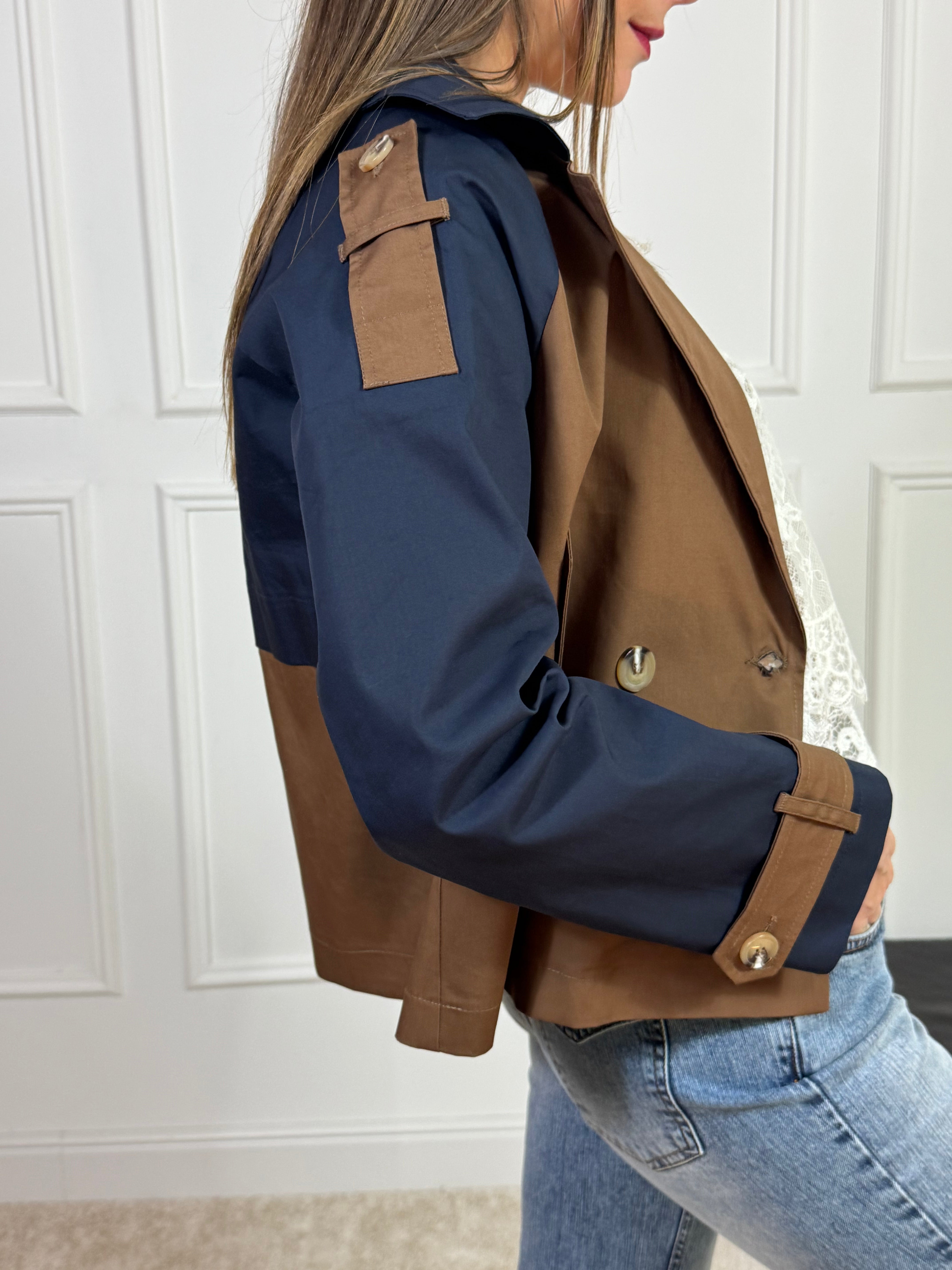 Trench corto Susy Mix bicolore