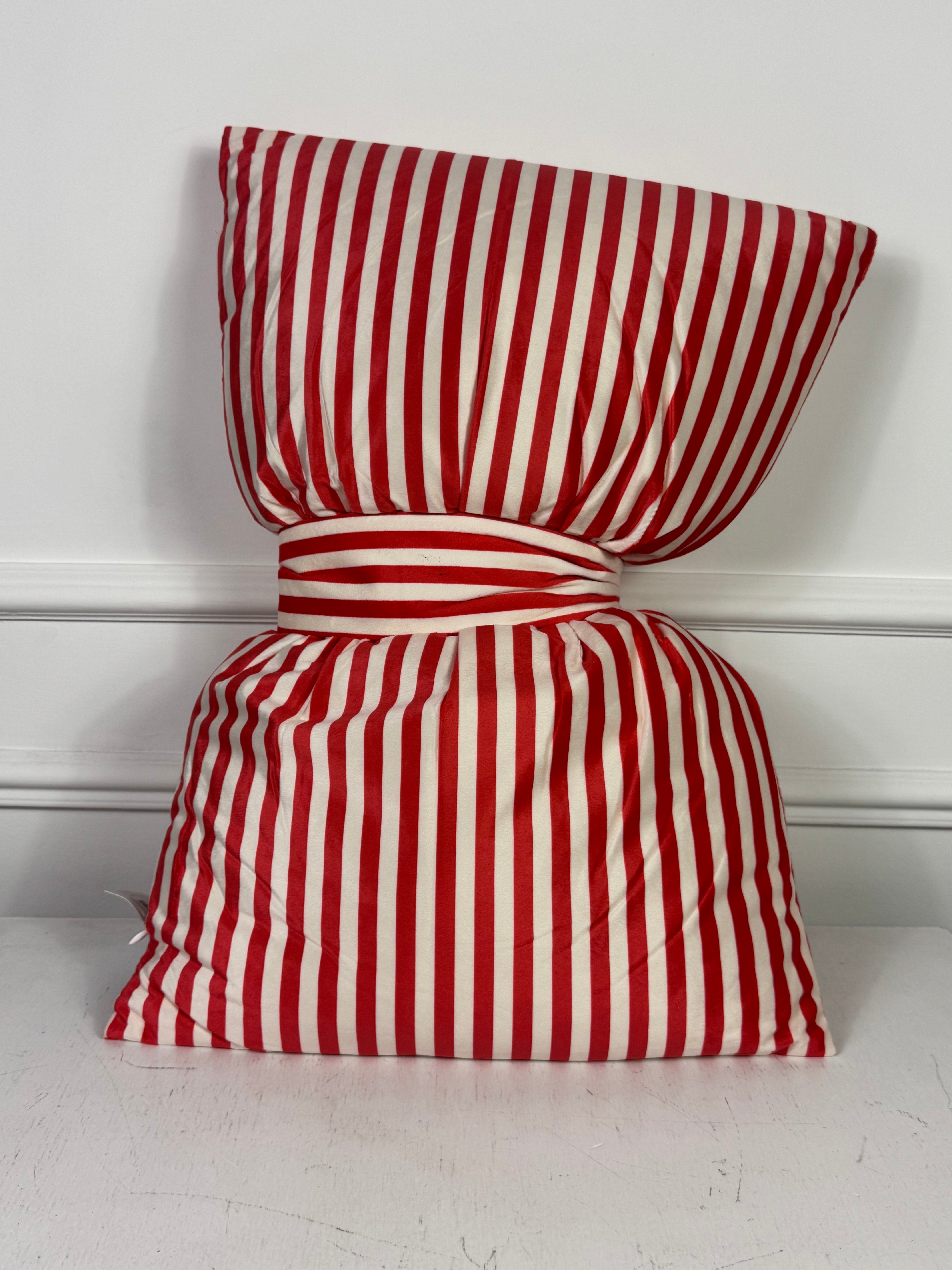 Cuscino fiocco righe