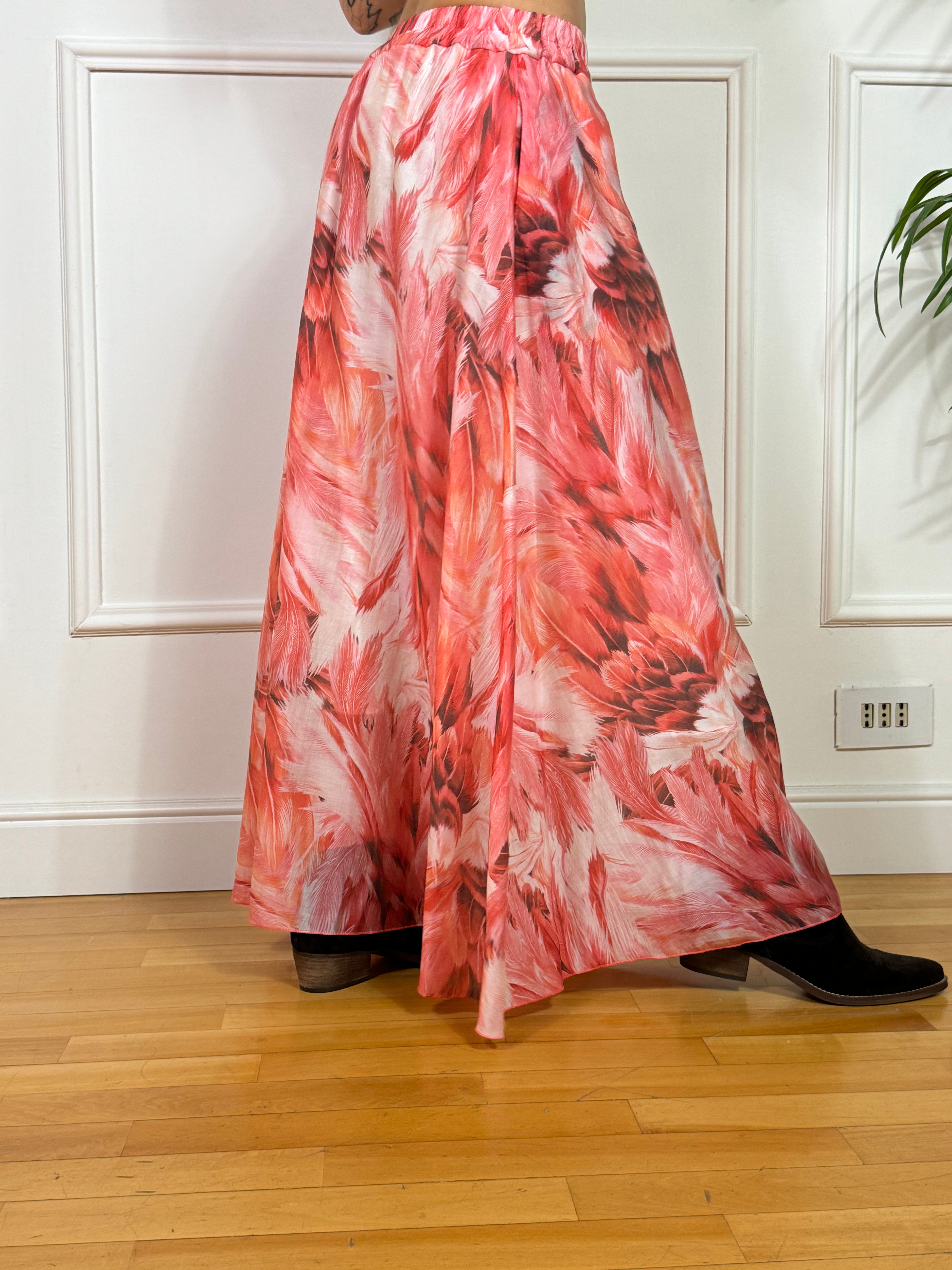 Gonna Kikisix FANTASIA PIUME ROSSO-ROSA