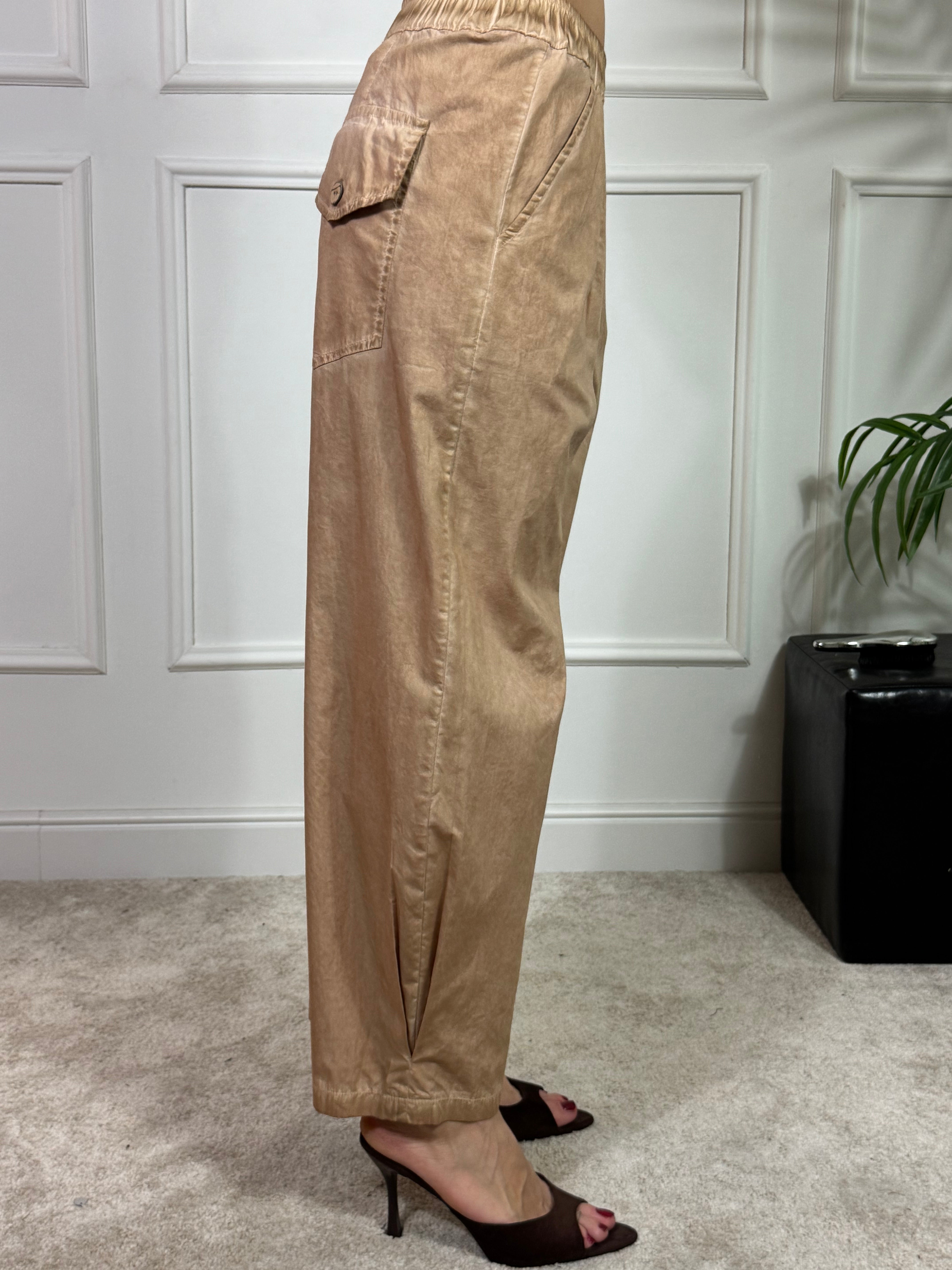 PANTALONE BARREL IN COTONE Have One EFFETTO VINTAGE - TASCA POSTERIORE