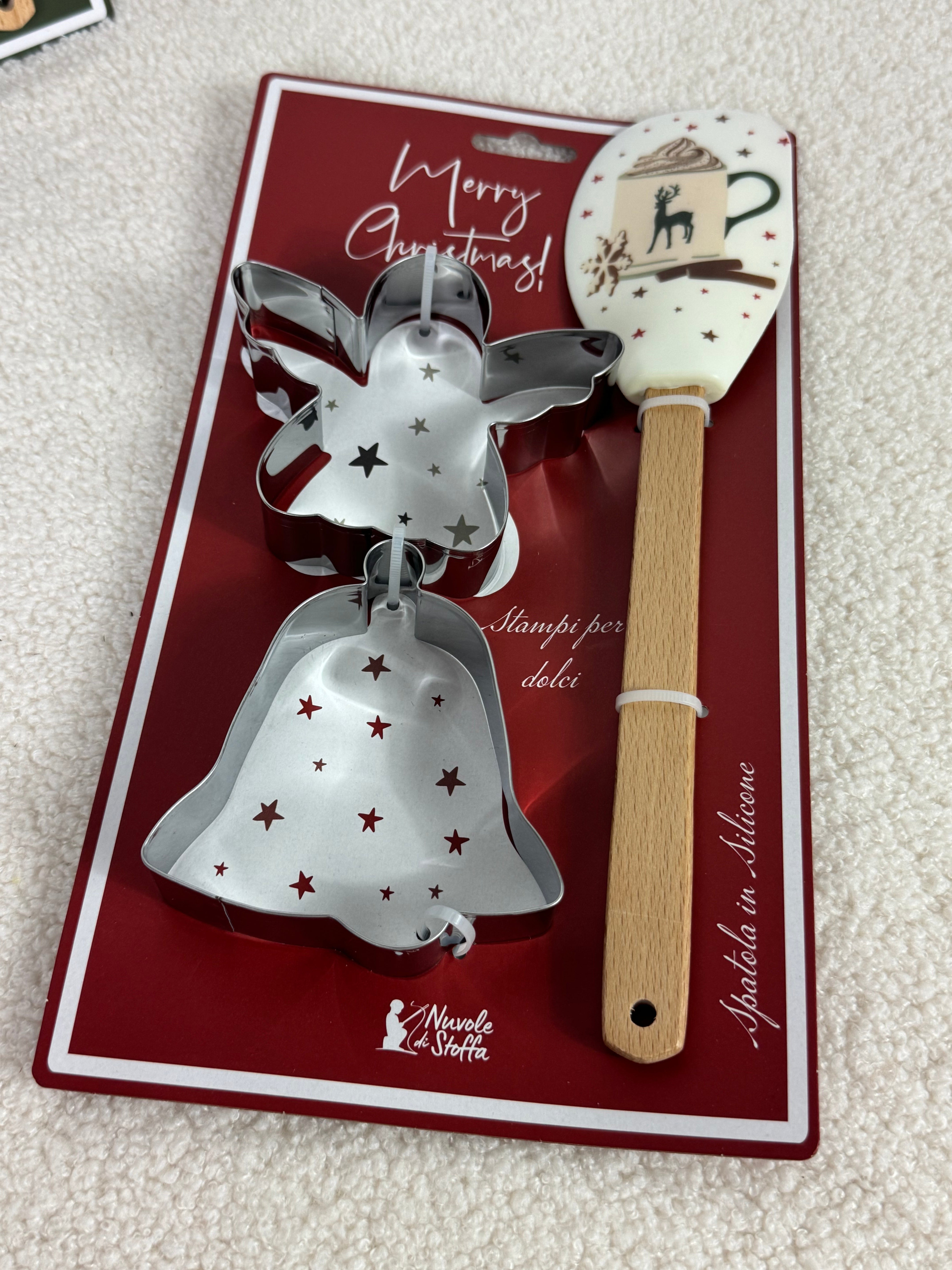 Spatola con 2 stampi dolci