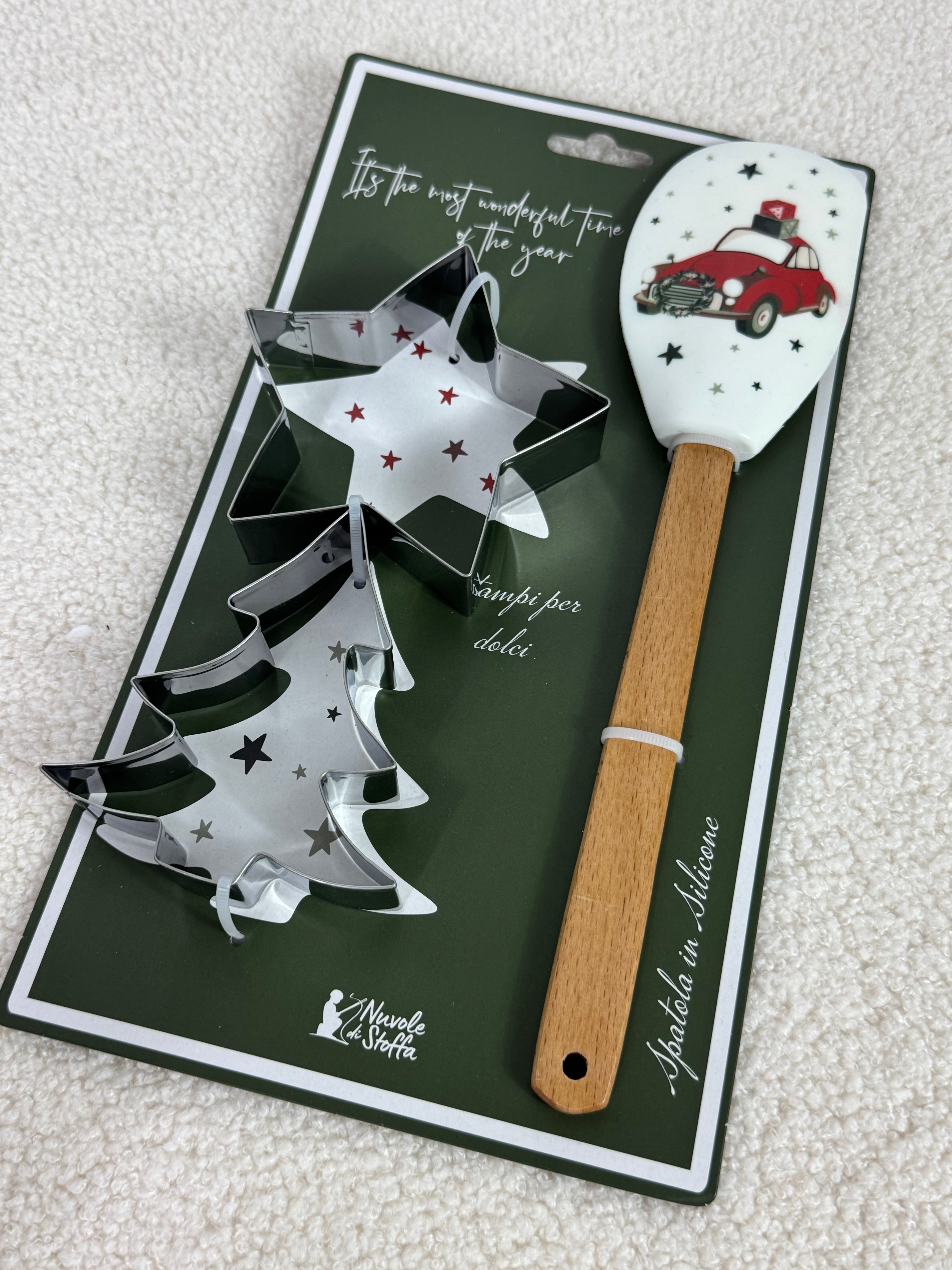 Spatola con 2 stampi dolci