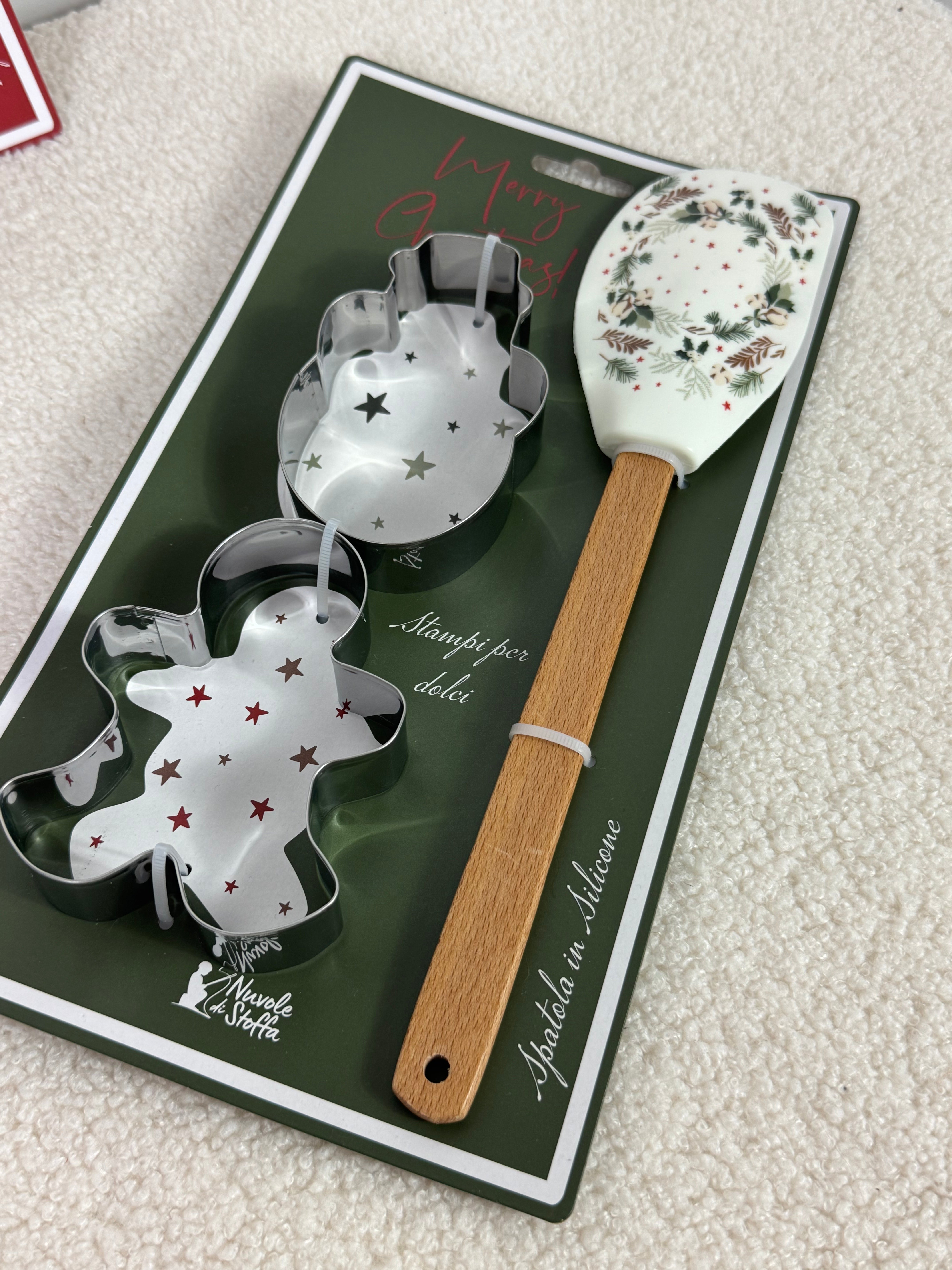 Spatola con 2 stampi dolci