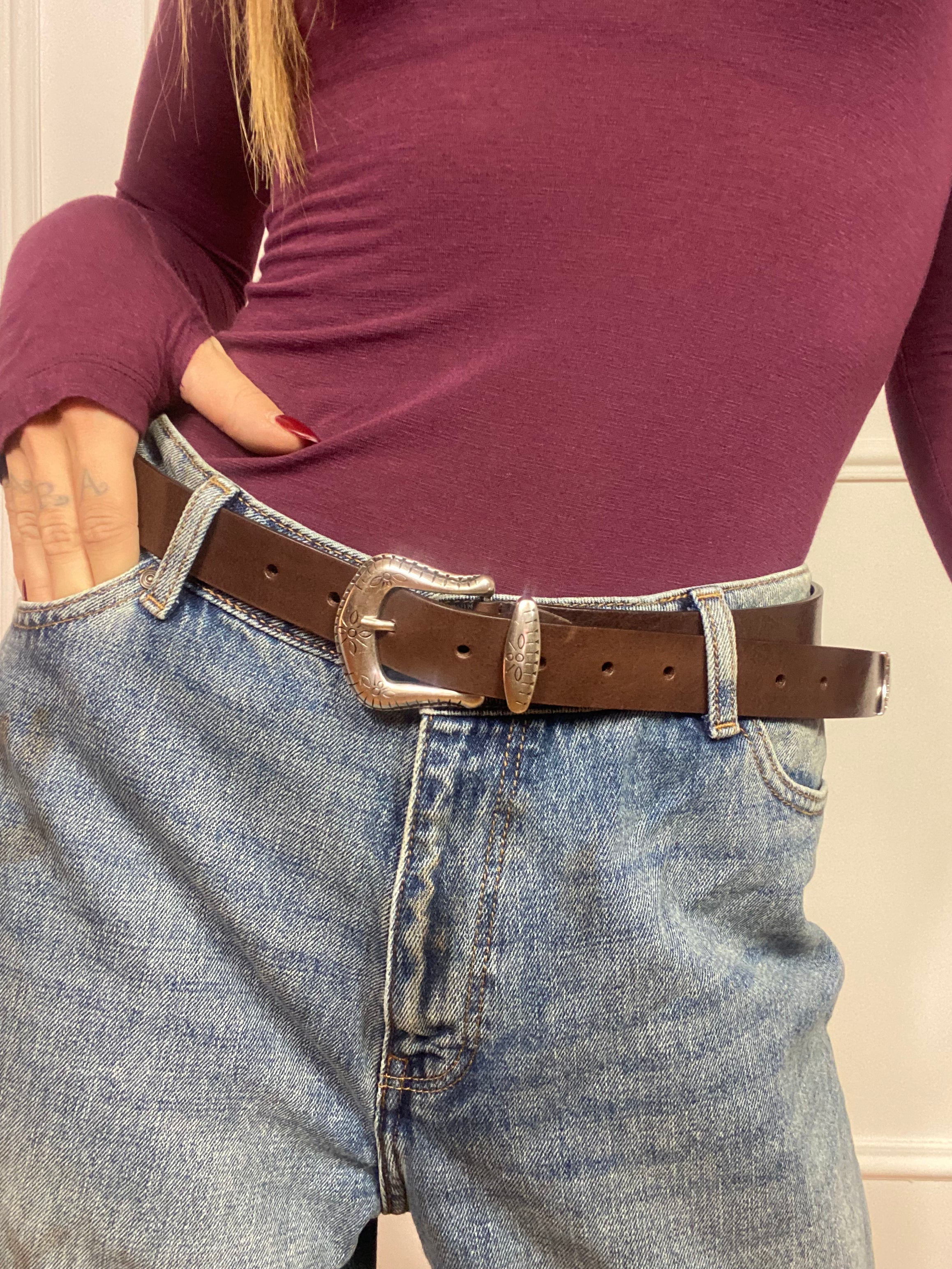 Cintura in pelle Have One FIBBIA METALLO
