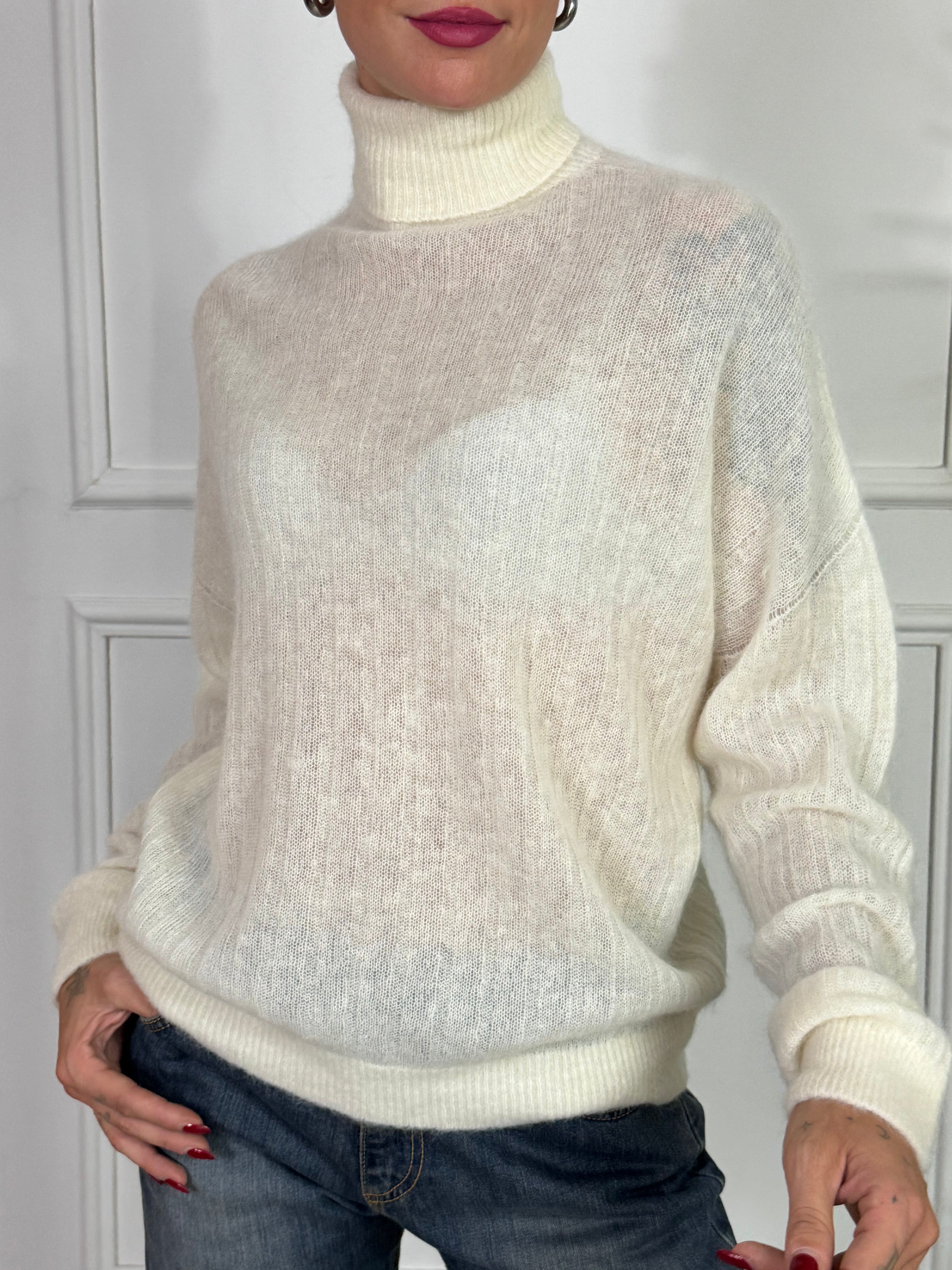 Maglia misto ALPACA Kontatto DOLCEVITA MANICA LUNGA