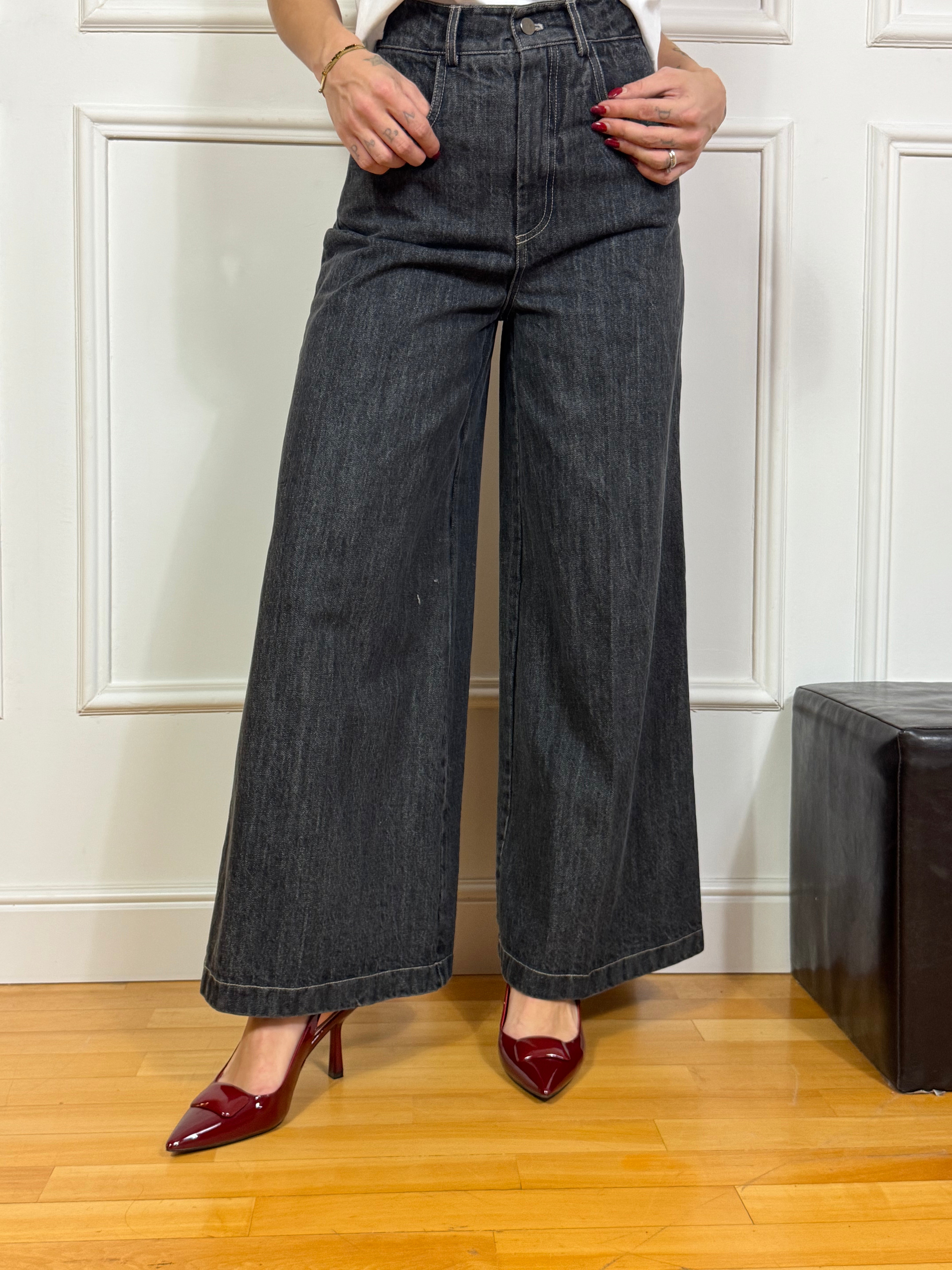 Jeans Tensione In VITA ALTA A PALAZZO modello GLENDA