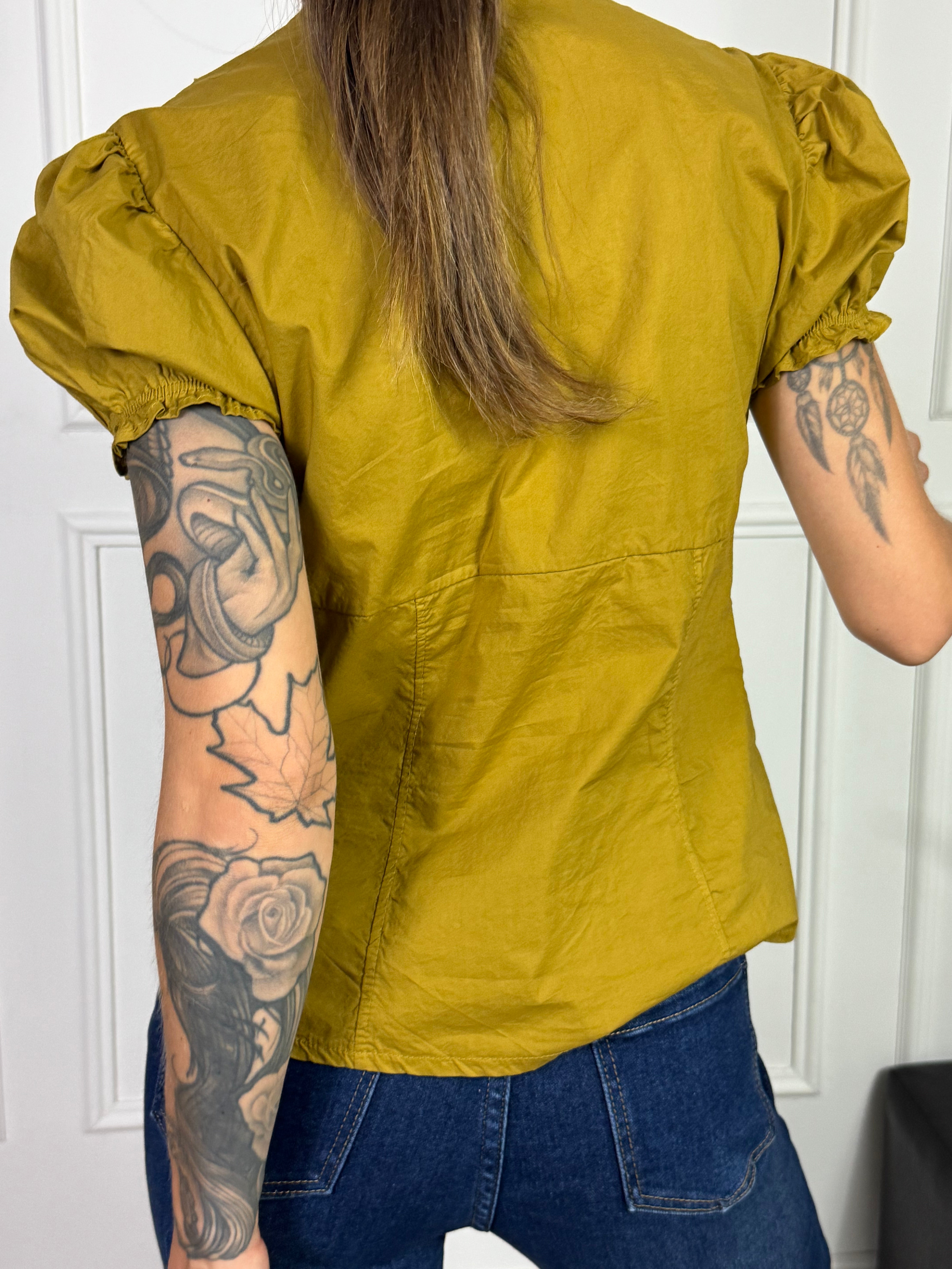 Camicia in cotone MANICA CORTA Victoria ILMH RICAMO ROUCHES