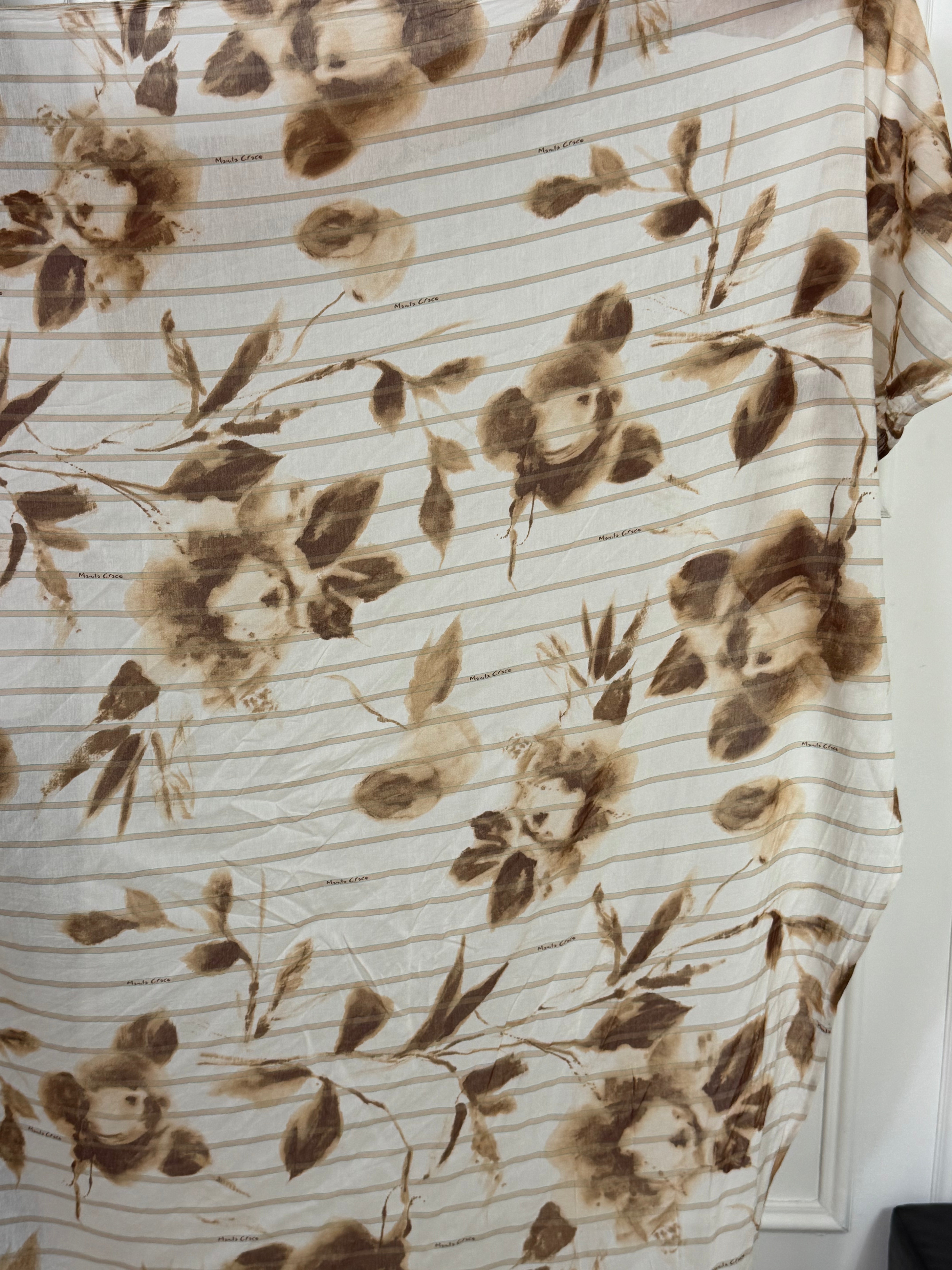Foulard Manila Grace - F621CS - fantasia FIORI SFUMATI E RIGHE