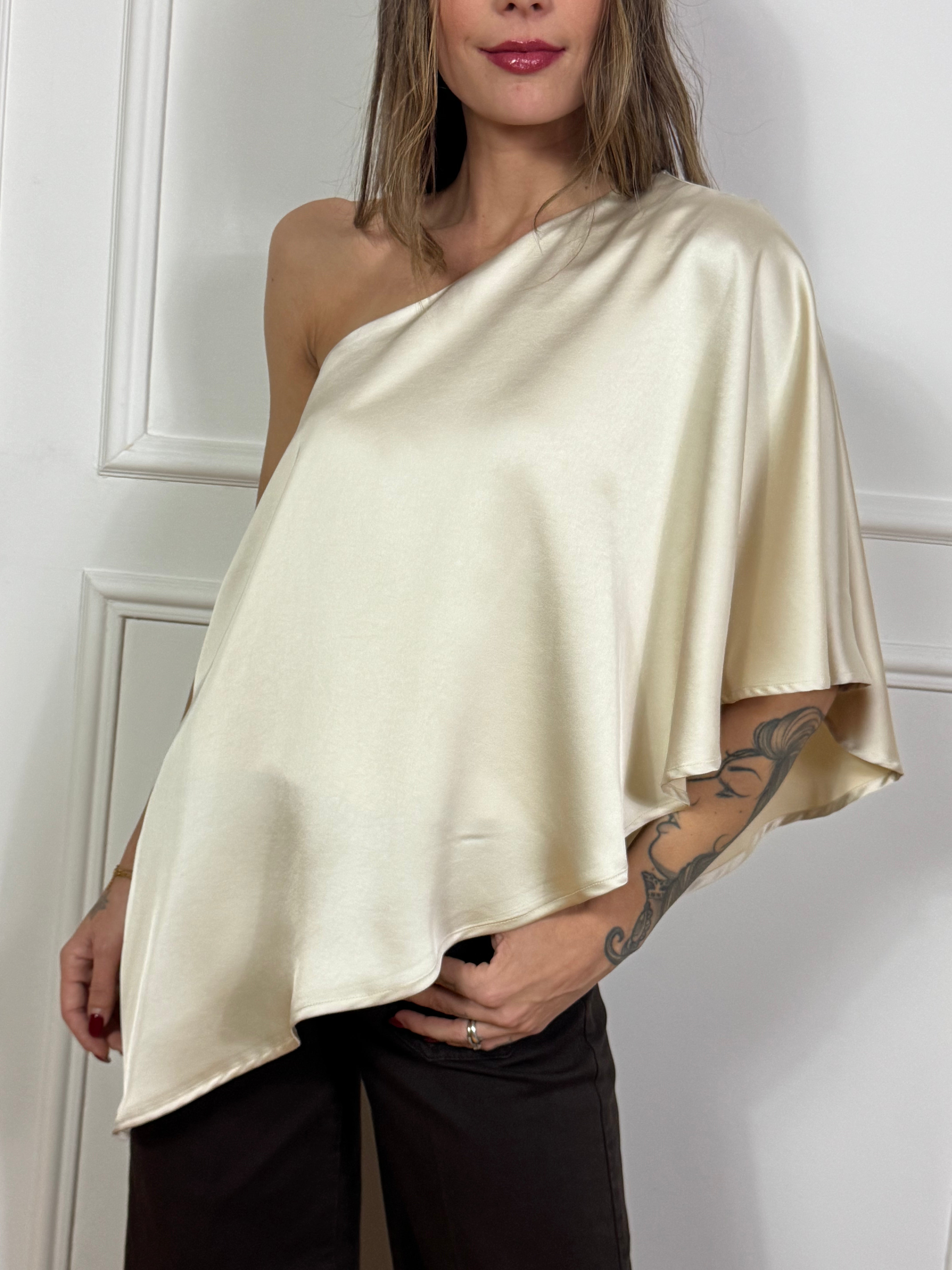 Casacca in raso monospalla Tensione In