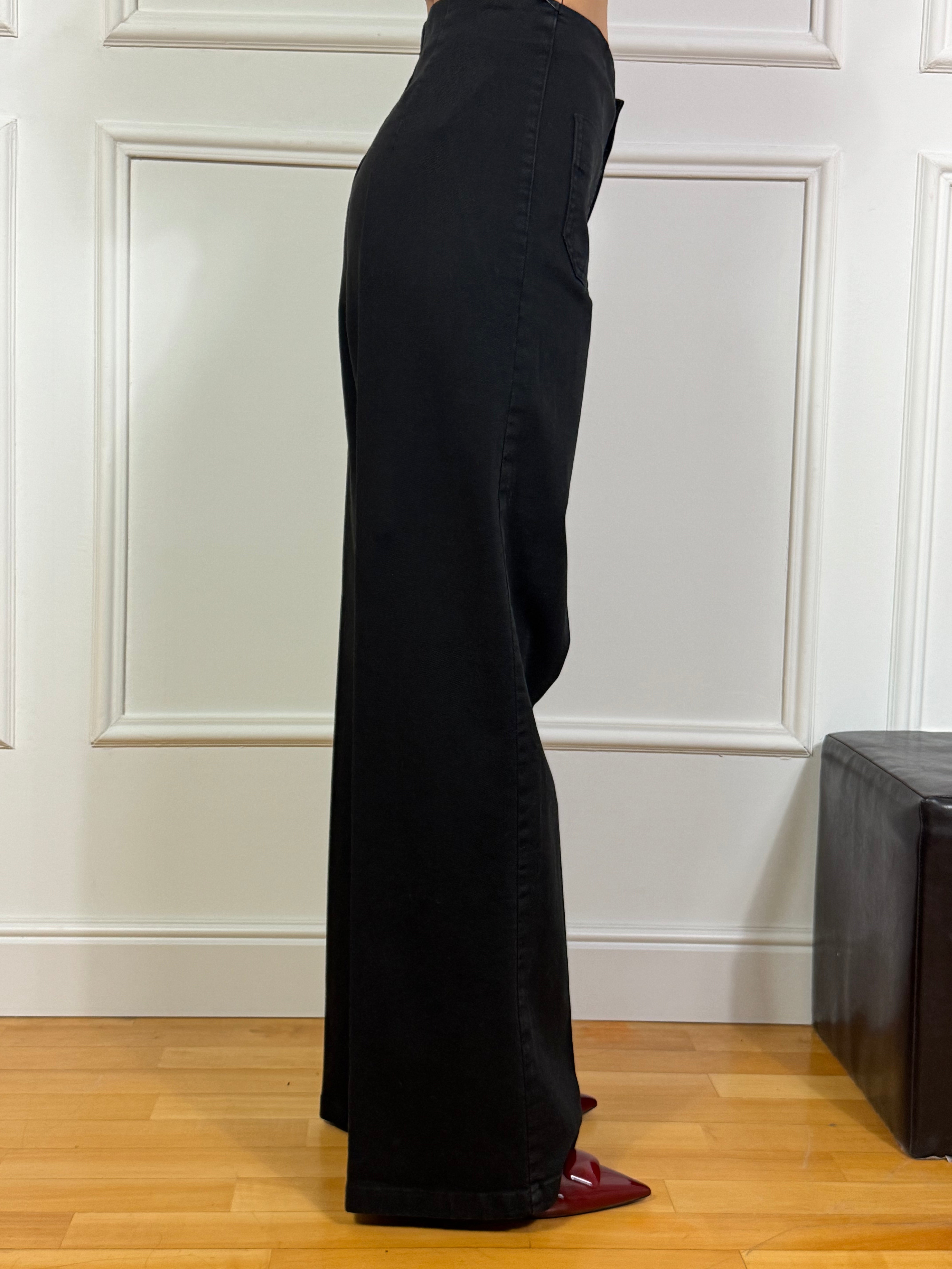 Pantalone in cotone wide leg Tensione In con taschini frontali