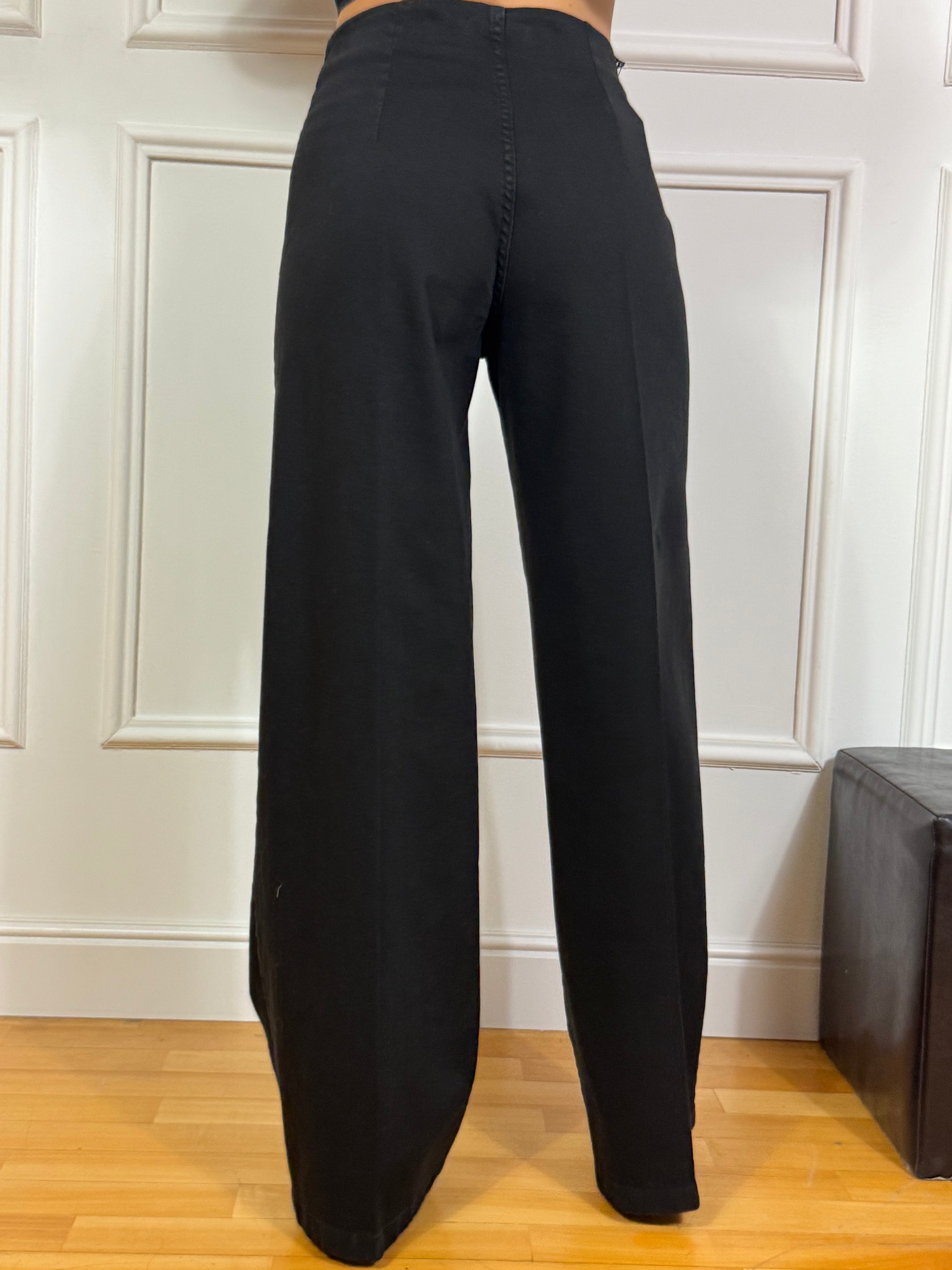 Pantalone in cotone wide leg Tensione In con taschini frontali