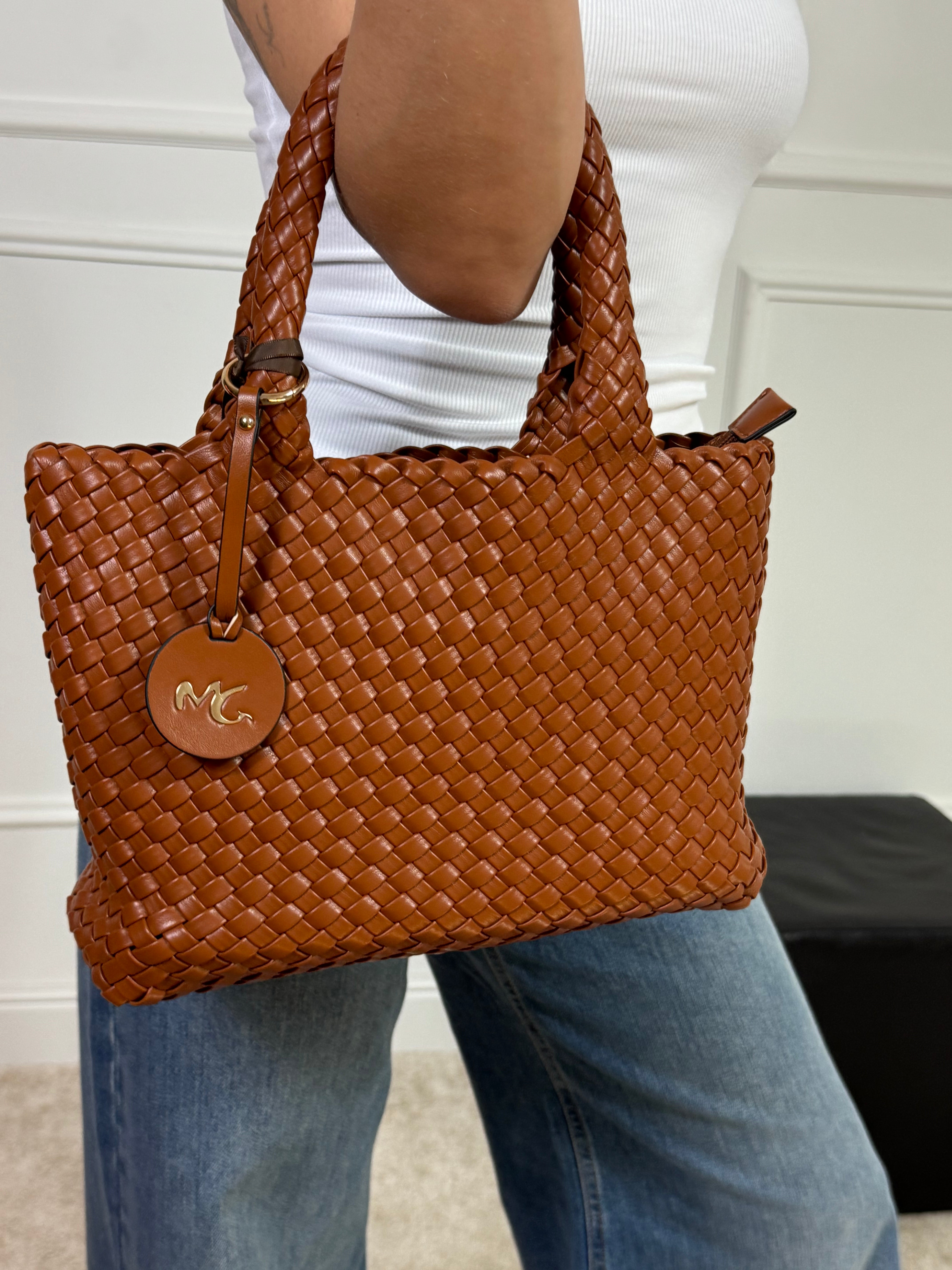 Borsa Manila Grace SHOPPING BAG ECOPELLE INTRECCIATA - ART. B818EU