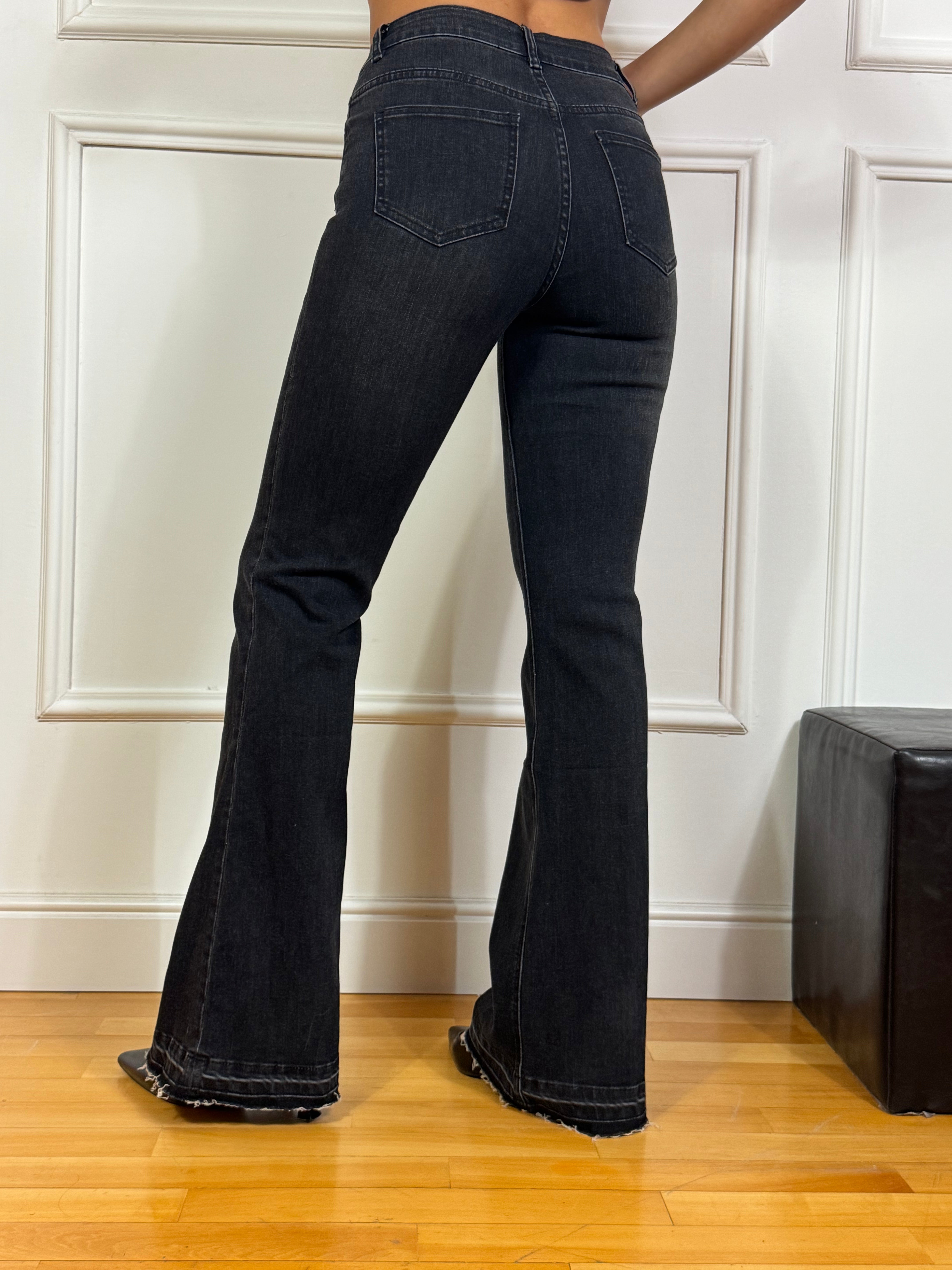 Jeans Susy Mix ZAMPA NERO DELAVE'
