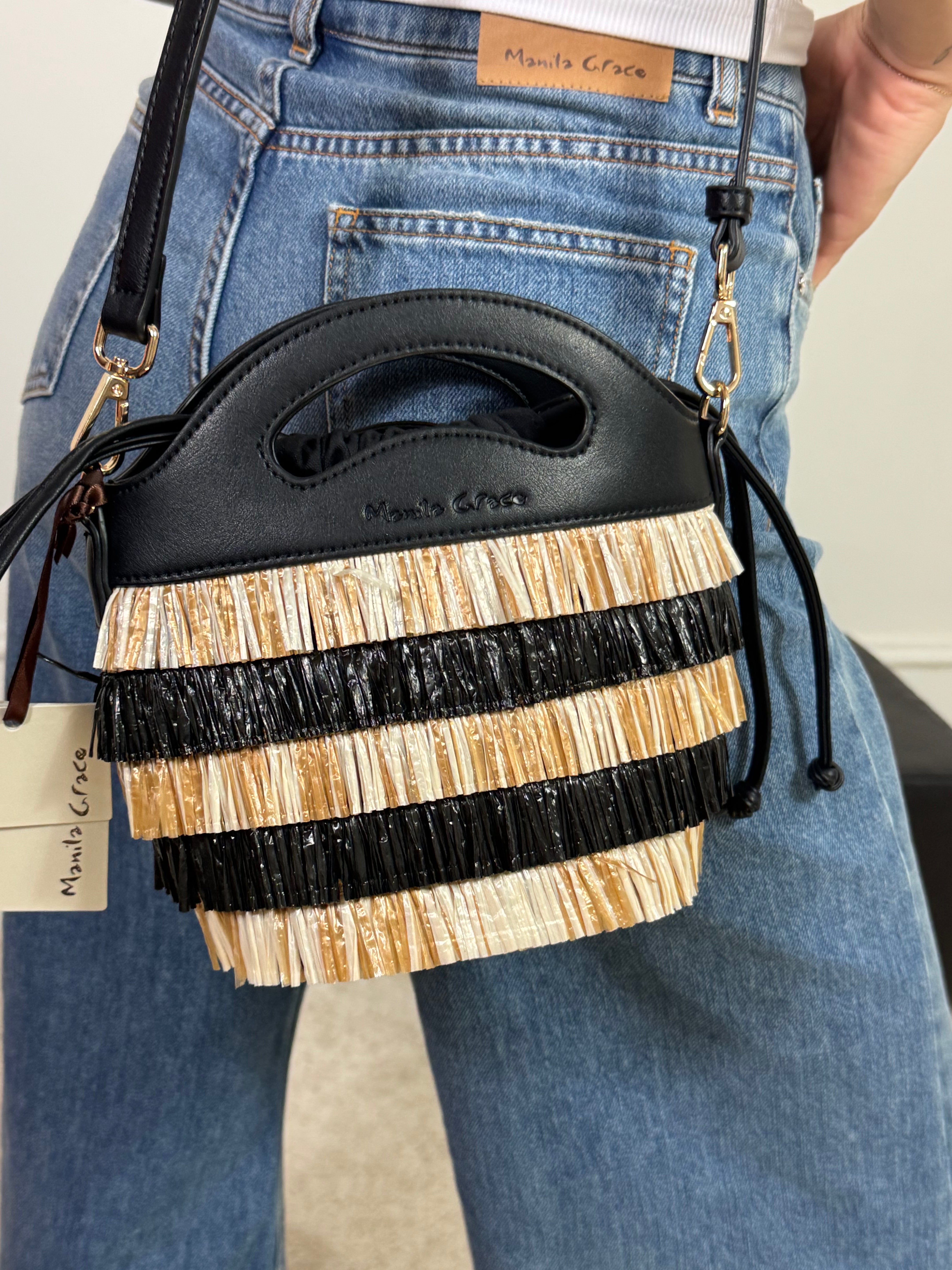Borsa Manila Grace FULLMOON BAG RAFFIA PICCOLA - ART. B833EU