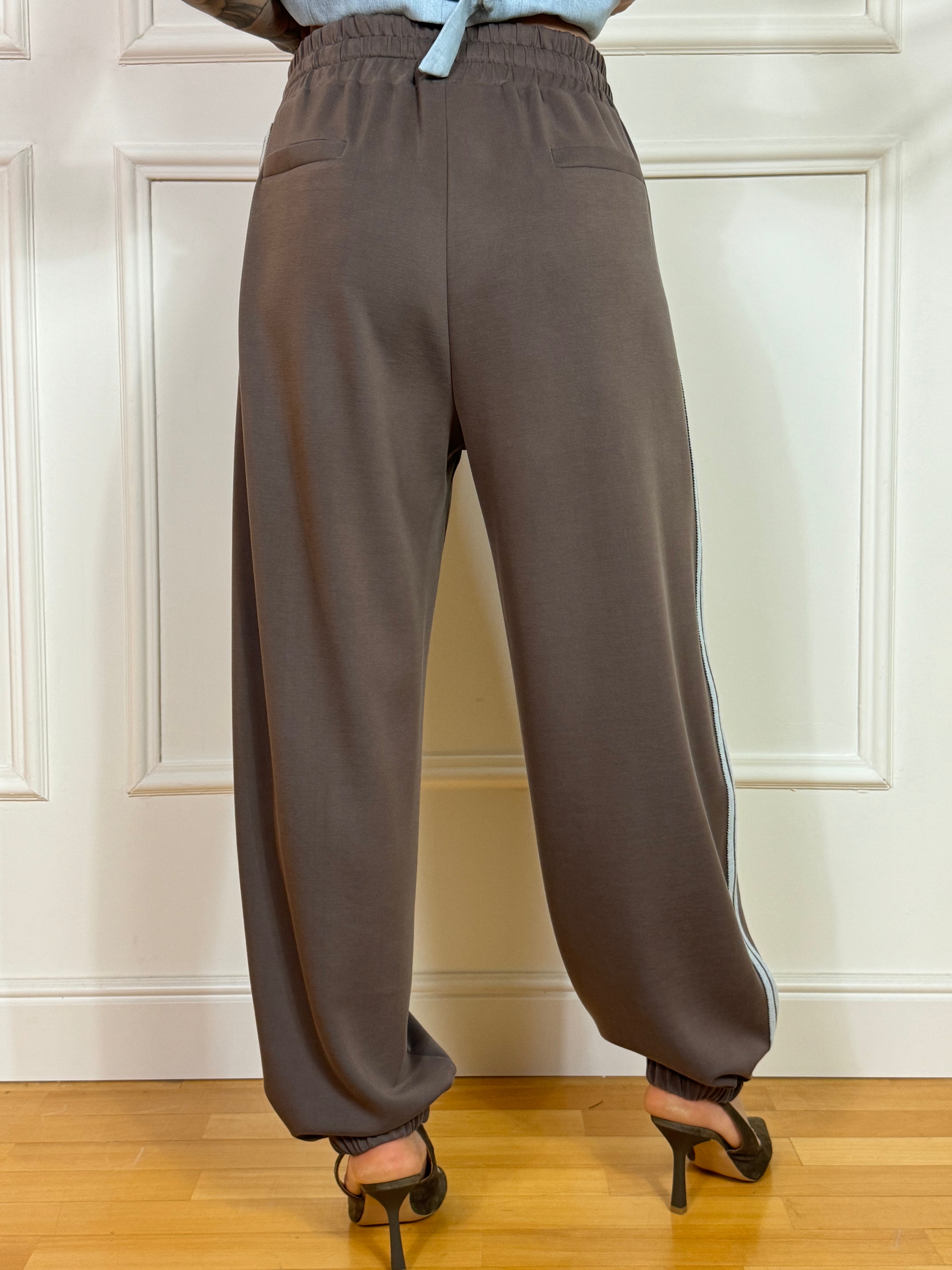 Pantalone tuta Tensione In bicolore con bande laterali